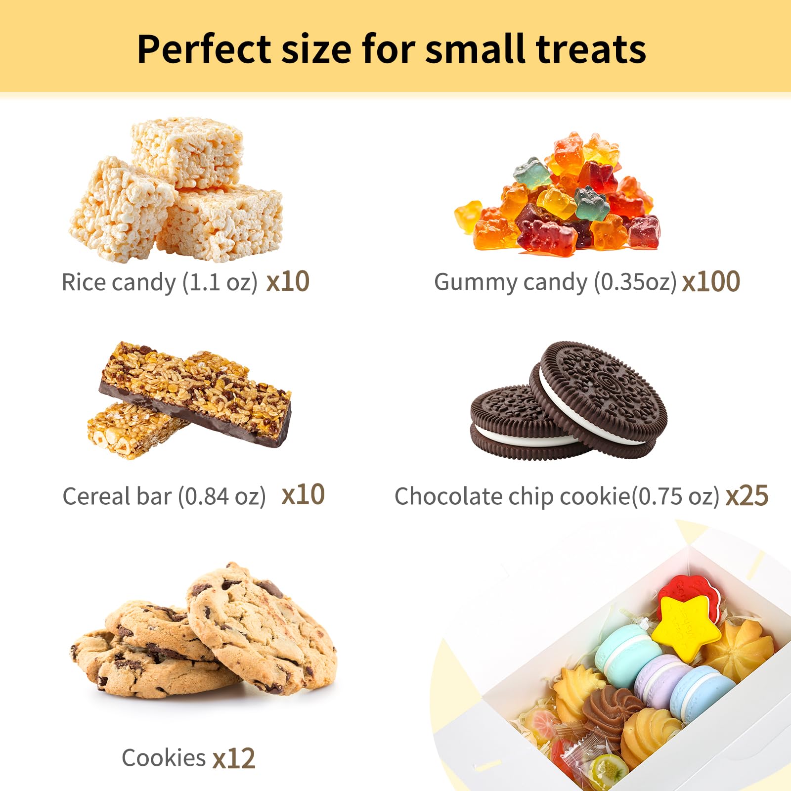 Moretoes 48pcs Small Party Favor Treat Boxes, Gift Boxes with Handles
