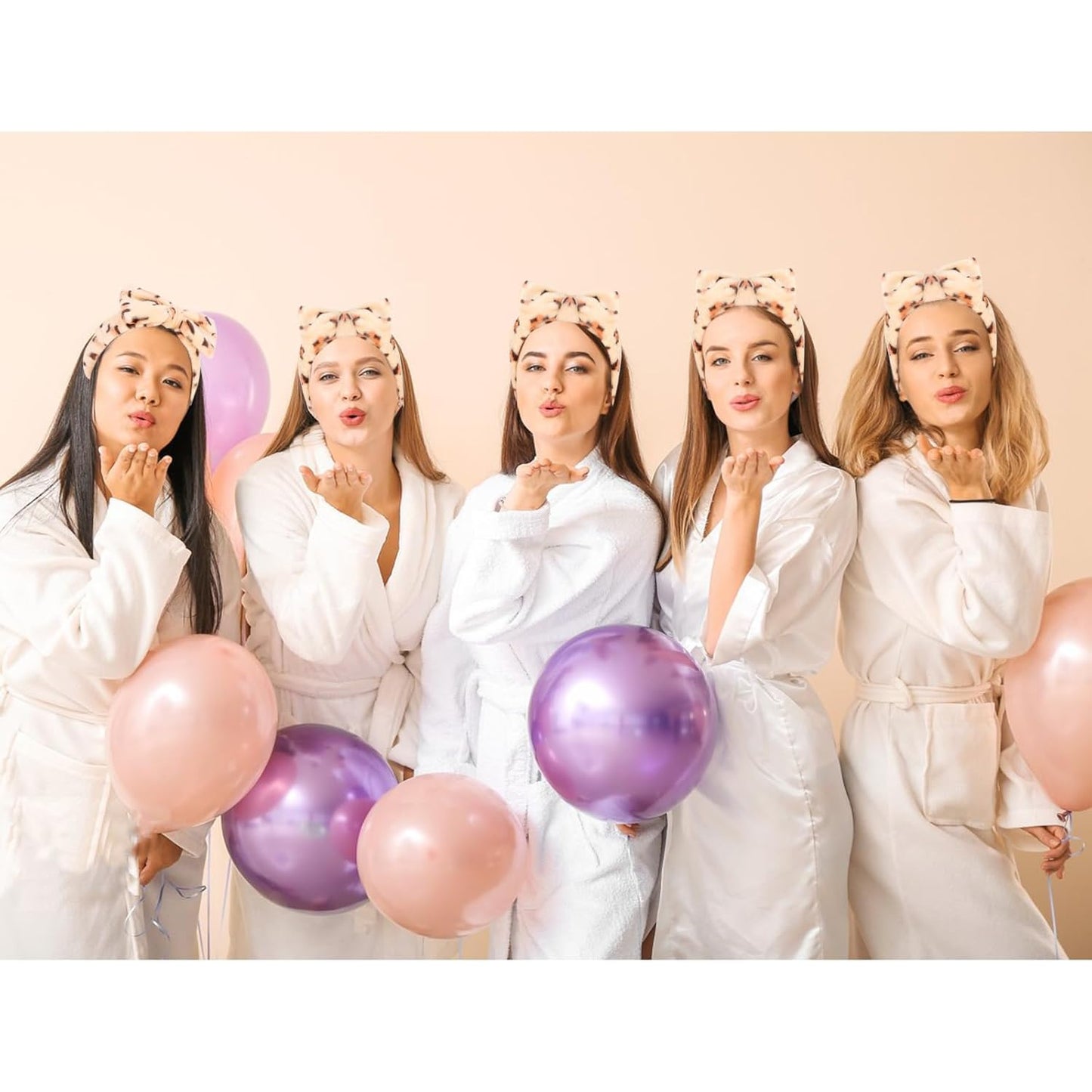 Semato Leopard Spa Headband Bachelorette Party Favor Set Skincare Headbands for Women Gifts and Party Supplies (leopard)