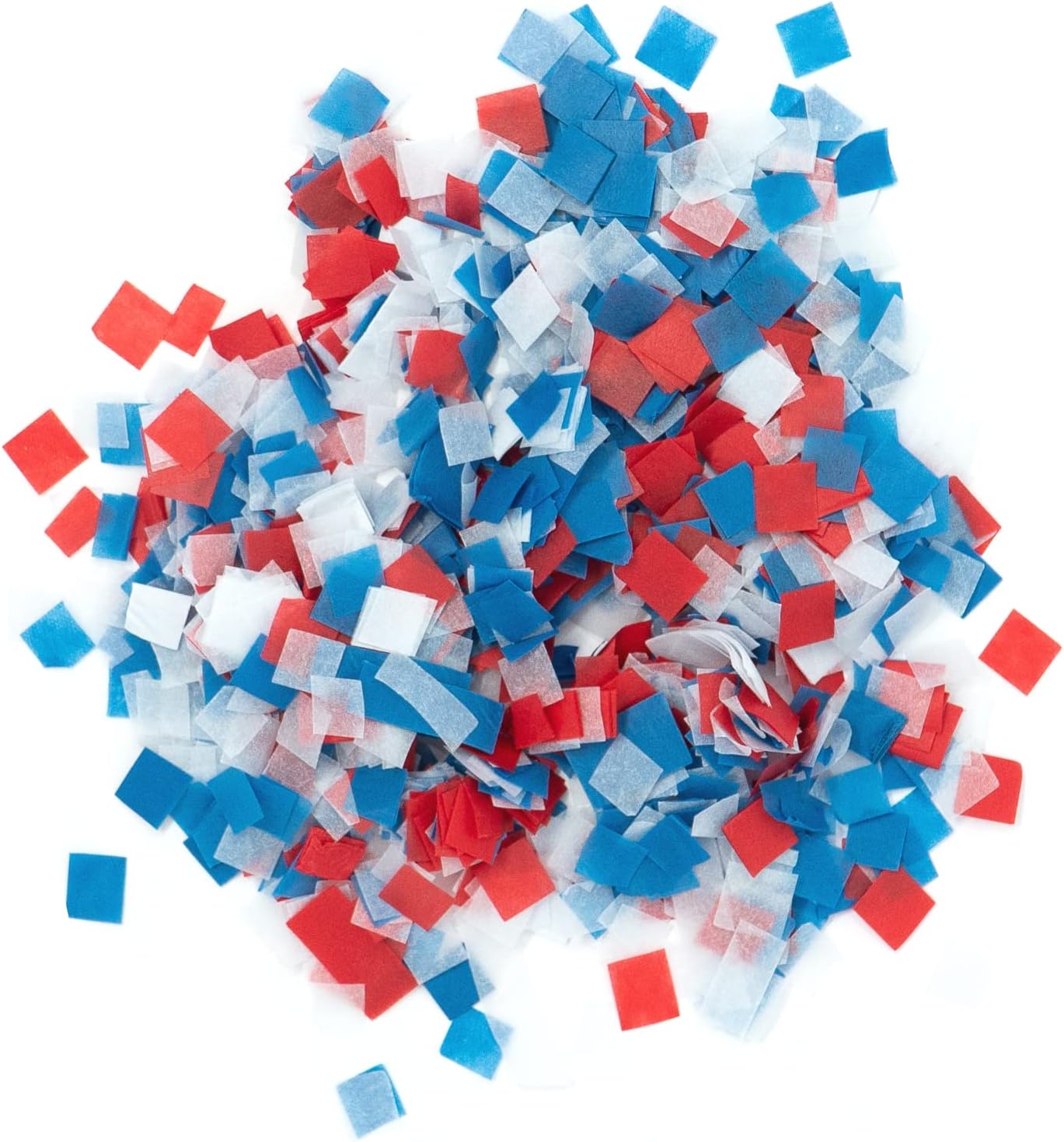 Biodegradable Tissue Confetti Squares, Red,White,Blue Color – Ultimate Confetti Fluttering Tissue Paper Squares Confeti Cannon & Launcher Use, Table Decorations, & More (20 Handfuls per Bag, 1 lb)