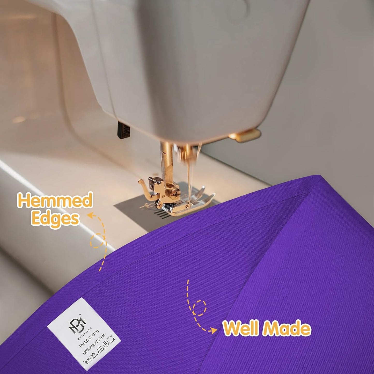 BRILLMAX 4 Pack Purple Round Tablecloths 132 Inch - Circle Bulk Linen Polyester Fabric Washable Table Cloth Cover for Wedding Reception Banquet Birthday Party Buffet Restaurant