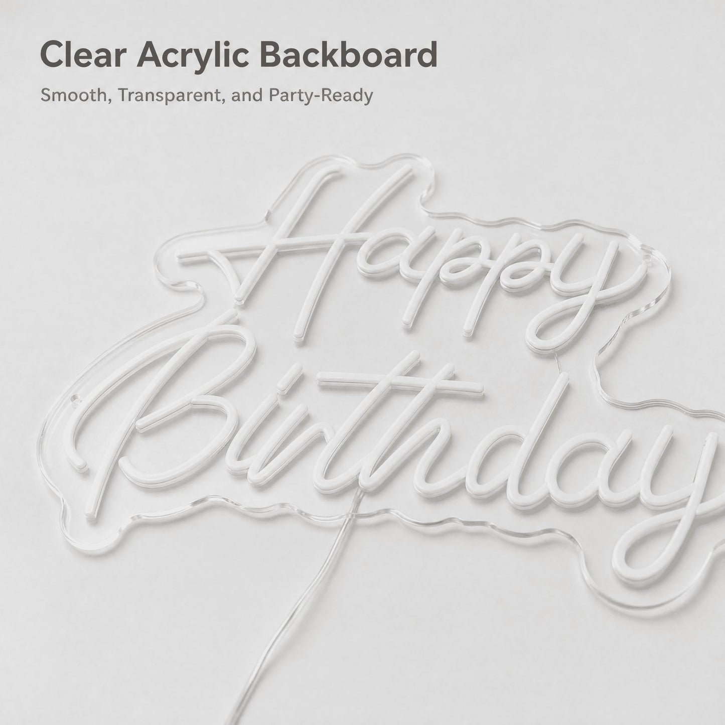 SCHMTSUNTOO Happy Birthday Neon Sign, 22x16.9in LED Dimmable Warm White