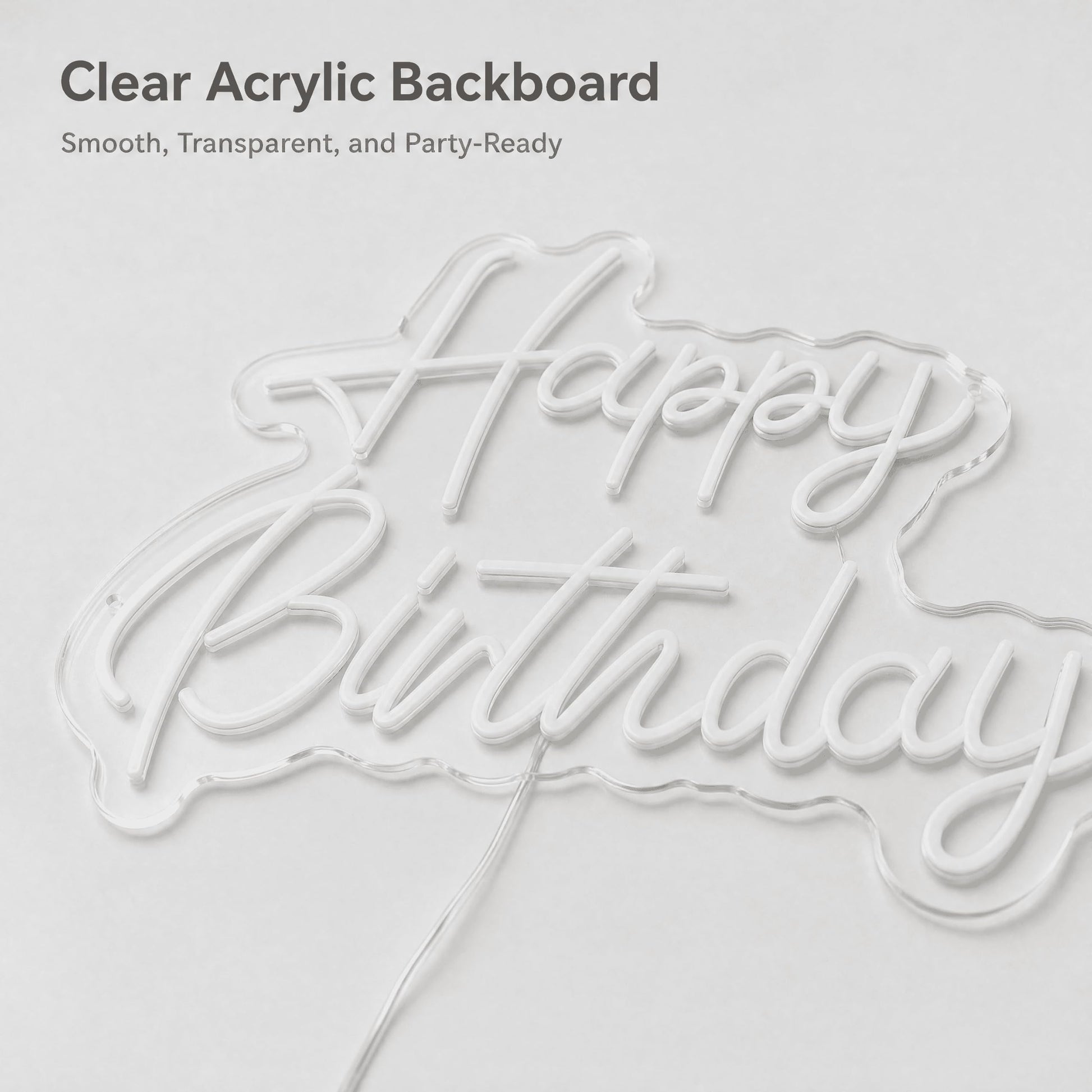 SCHMTSUNTOO Happy Birthday Neon Sign, 22x16.9in LED Dimmable Warm White