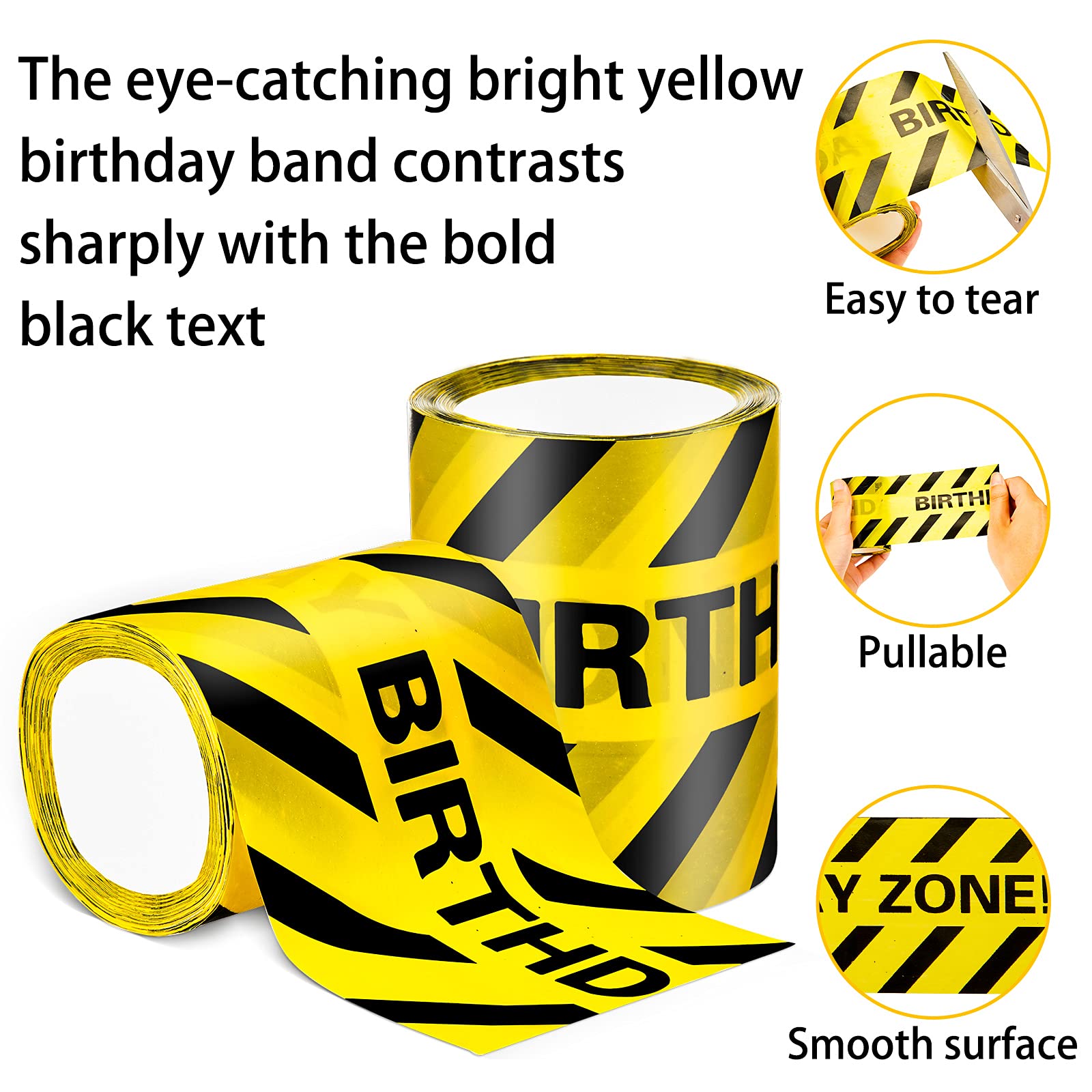 Kasyat 2 Rolls Construction Birthday Caution Tape Party Decoration