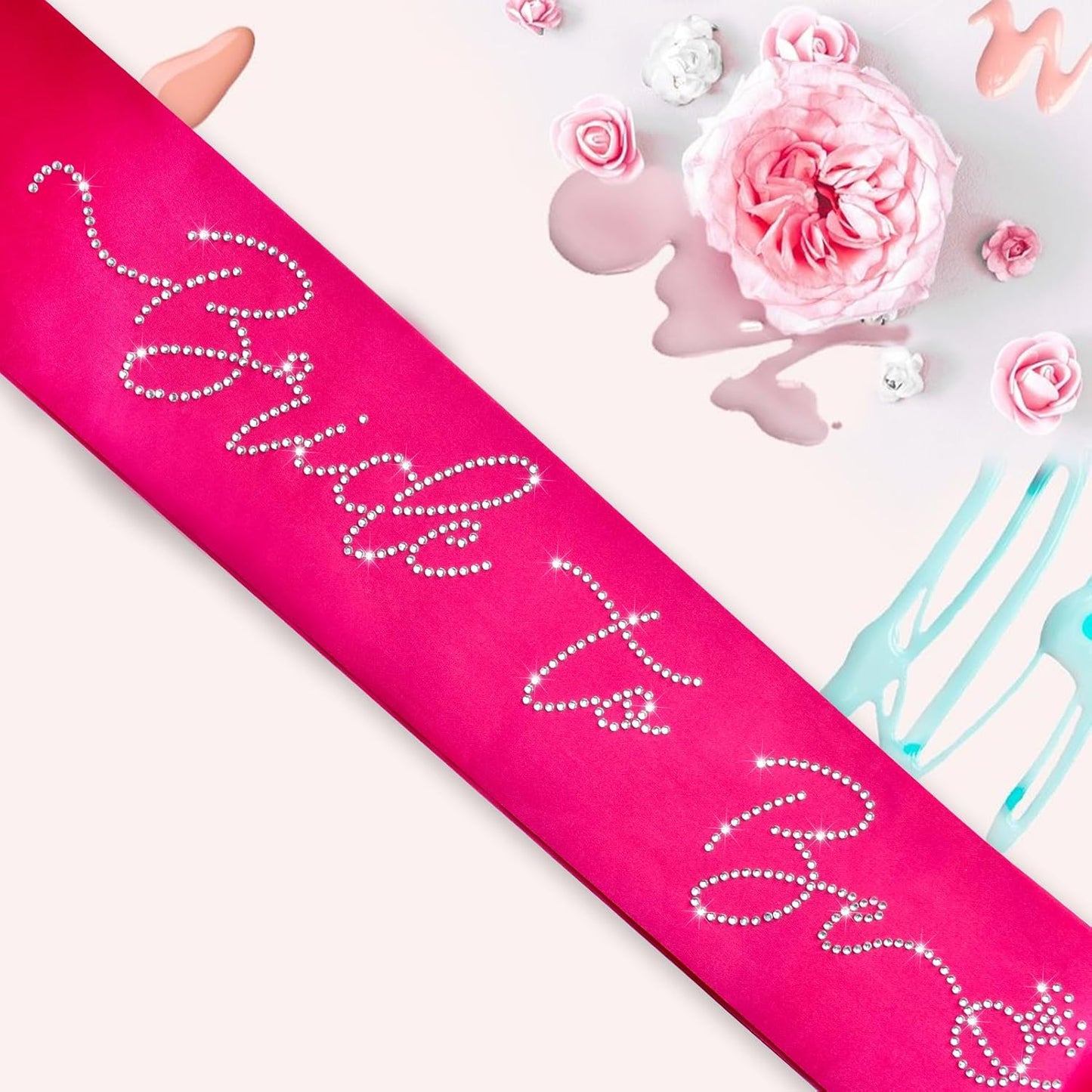Hot Pink Bride to Be Sash with Glitter Rhinestones, Funny Bride to Be Sash Bachelorette Party Sashes for Bridal Shower Wedding Hen Party Decorations Engagement Gifts Jokes Favors