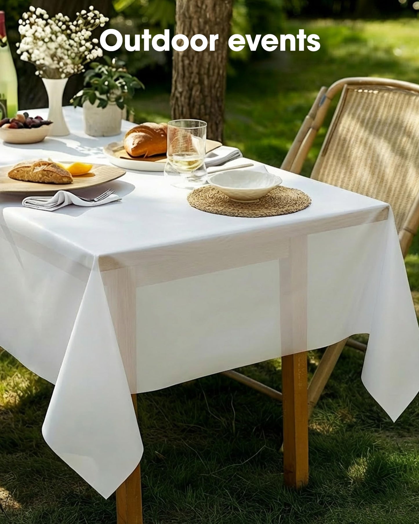 Pureegg Plastic Table Cloth Disposable 12 Pack, 54 x 108 Inch Table Cloths, Party, Picnic, Wedding
