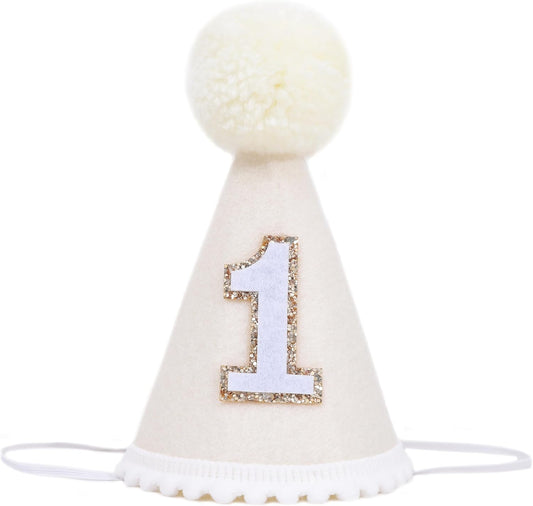 MAMUXI Natural Boho Birthday Hat - 1st Birthday Hat,Natural Boho First/1st Birthday Decorations,Cake Smash Photo Prop