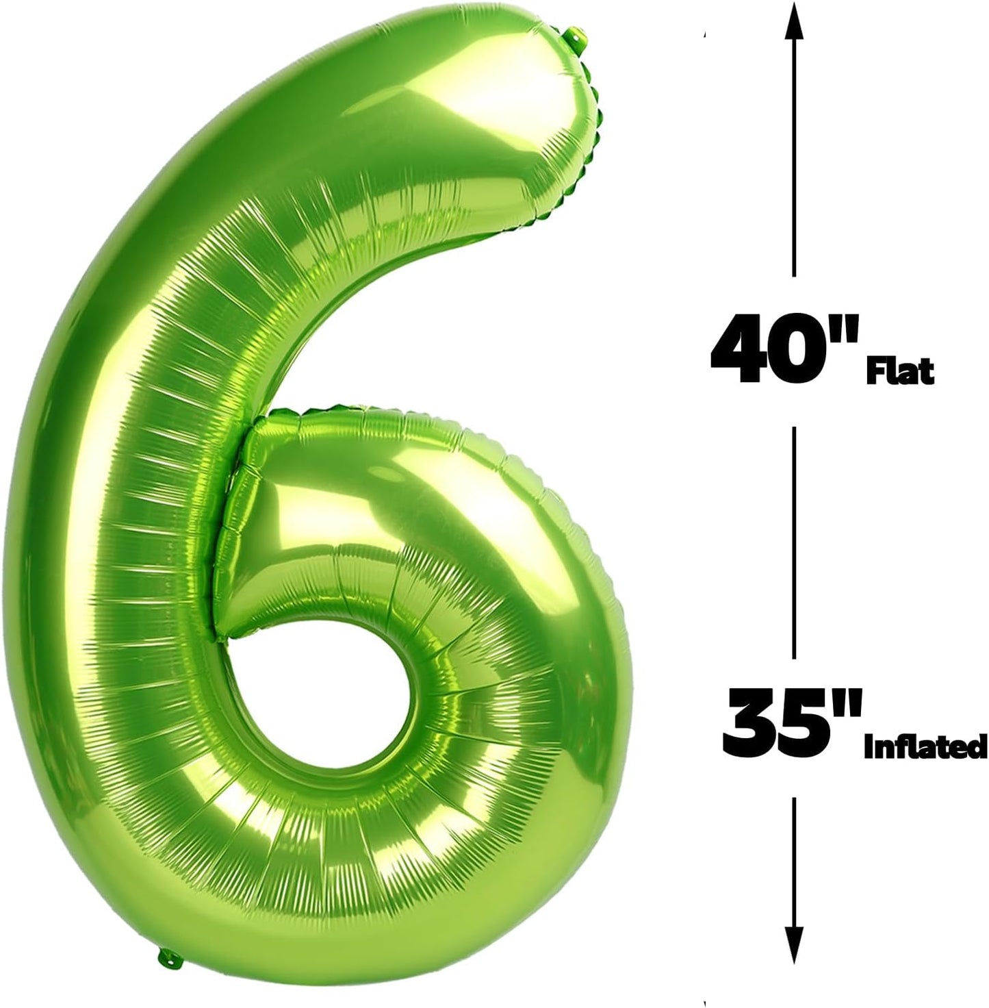 2026 Light Green 40 Inch Mylar Foil Number 6 Balloon, Birthday Balloons for 6 16 Boy Girl Party Decorations Supplies,Light Green Big Helium Balloon Numbers for 26 36 46 60 Men Women Anniversary