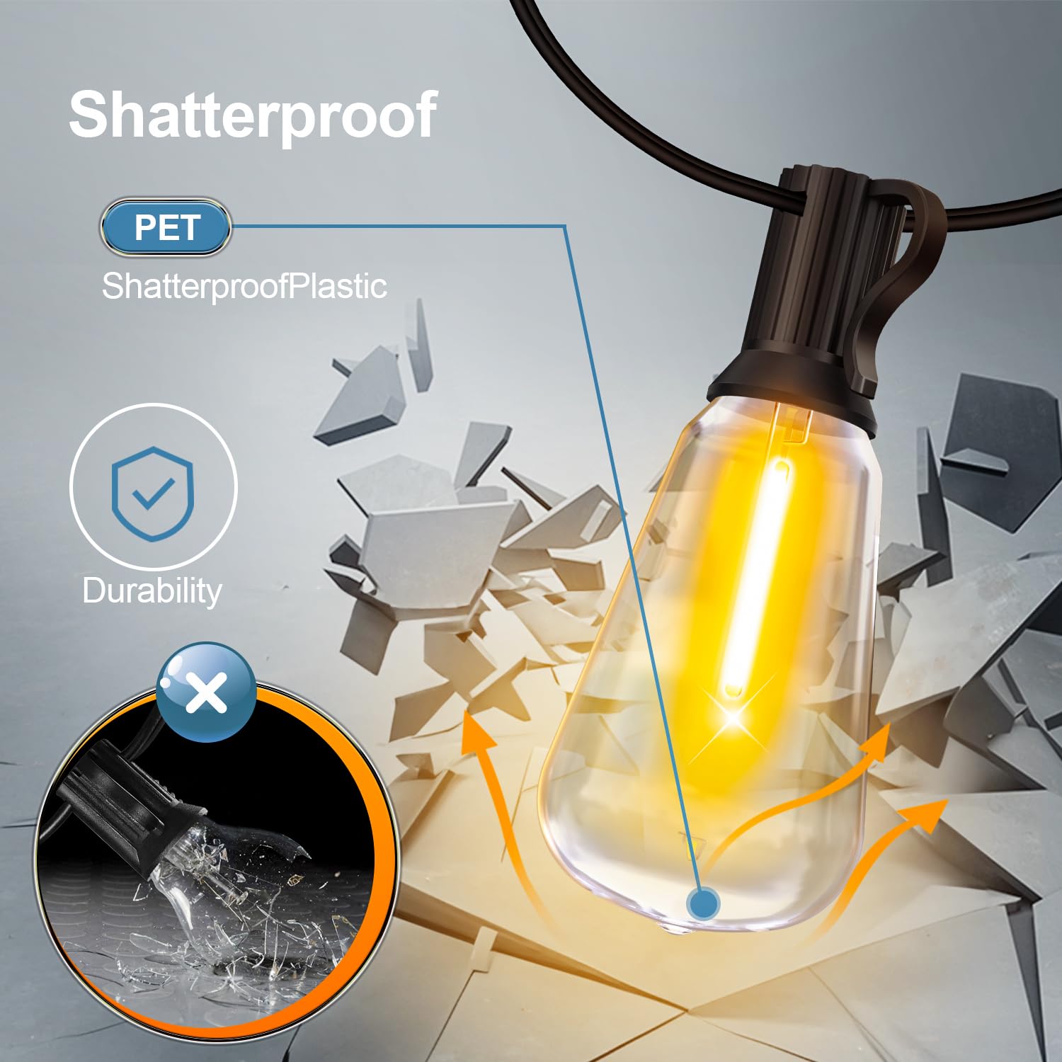 Outdoor Lights String Patio Outside - 100ft 30M LED Waterproof Light ST38