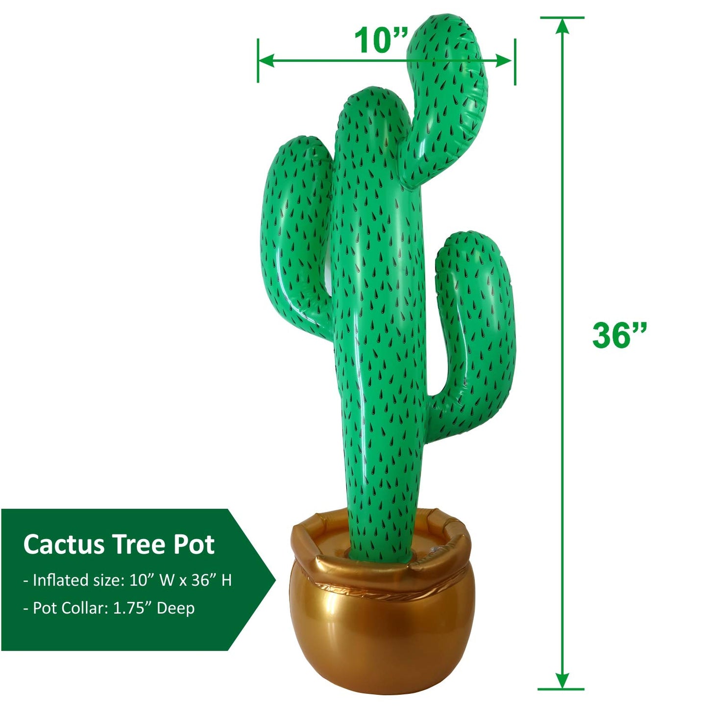 GiftExpress 2 Pack Inflatable 36" Cactus Prop Décor for Mexicano Fiesta Theme Party Decorations