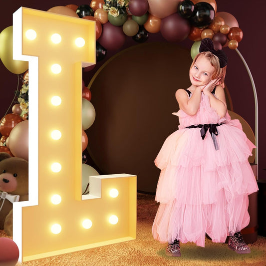 imprsv 4FT Marquee Letters Large Light Up Letters for Birthday Party Decor Wedding Decorations, Marquee L for Party Decoration Large Signs Arch Kit Decorations