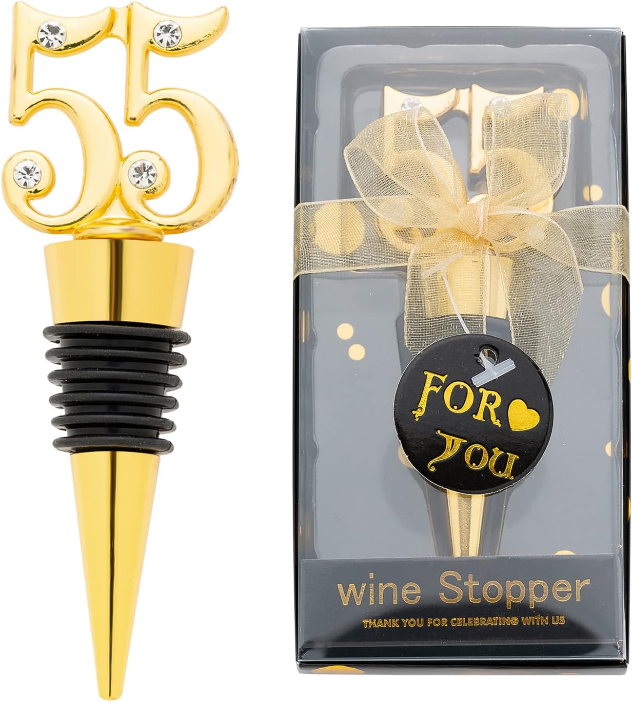 24 Pack 55th Birthday Favors For Guests-55 Years Old Wine Bottle With Gift Box For 55th Wedding Party Favor Souvenirs Decoration