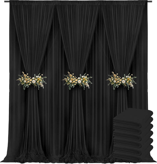 30x10ft Backdrop Curtains for Parties, 6 Panels 5x10ft Curtains Photography Drapes Rod Pocket Curtain Backdrop for Birthday Wedding Baby Shower Home Decor