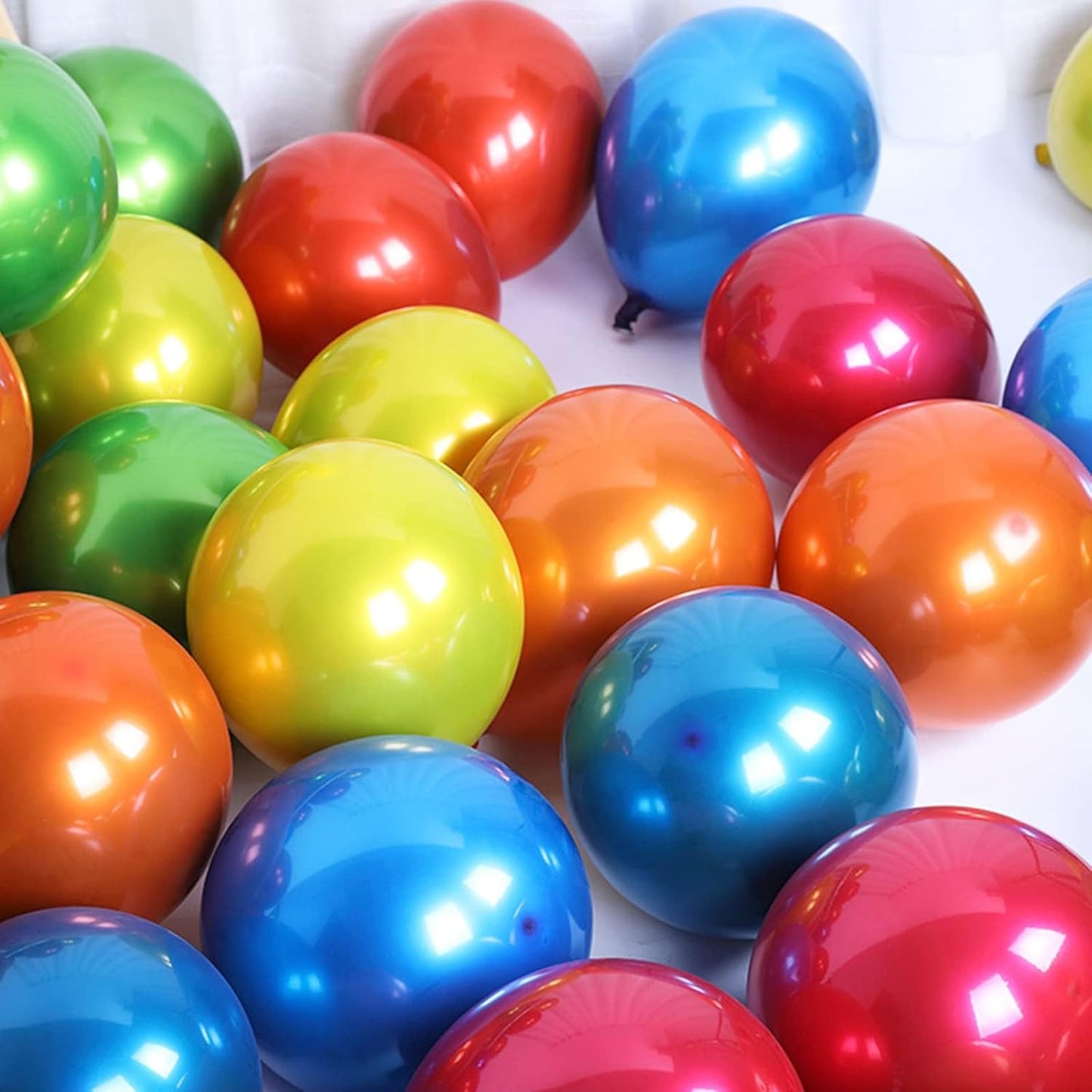 Chrome Blue Balloons, 50 PCS 10 Inch Double-Layered Metallic Royal Blue Balloons, Shiny Thick Chrome Metallic Dark Blue Latex Helium Balloons for Boys Men Birthday Graduation Party Decoration Supplies