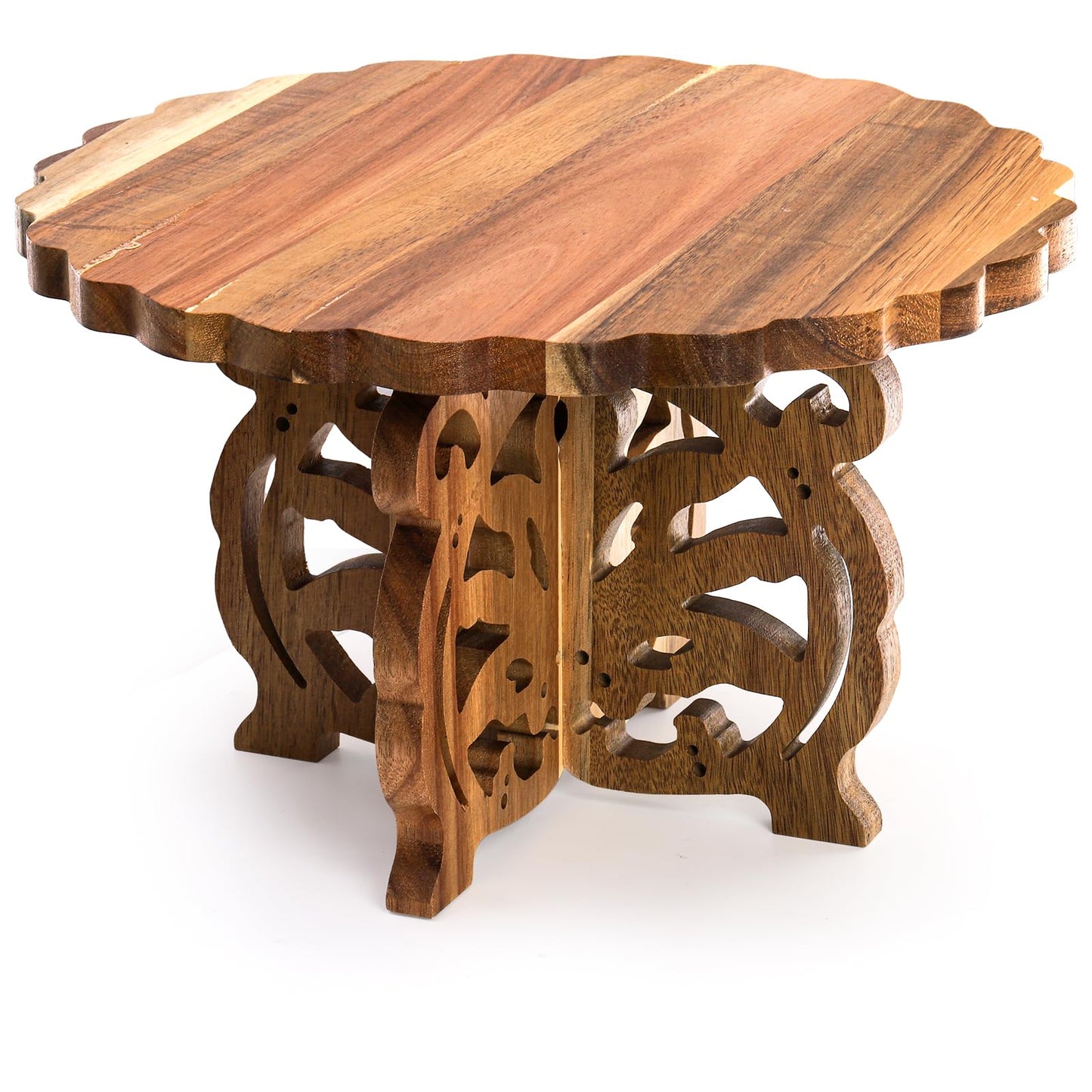 Eorbow 12" Wood Cake Stand, Acacia Wooden Rustic Cupcake Holder, Wedding Table Centerpiece Dessert