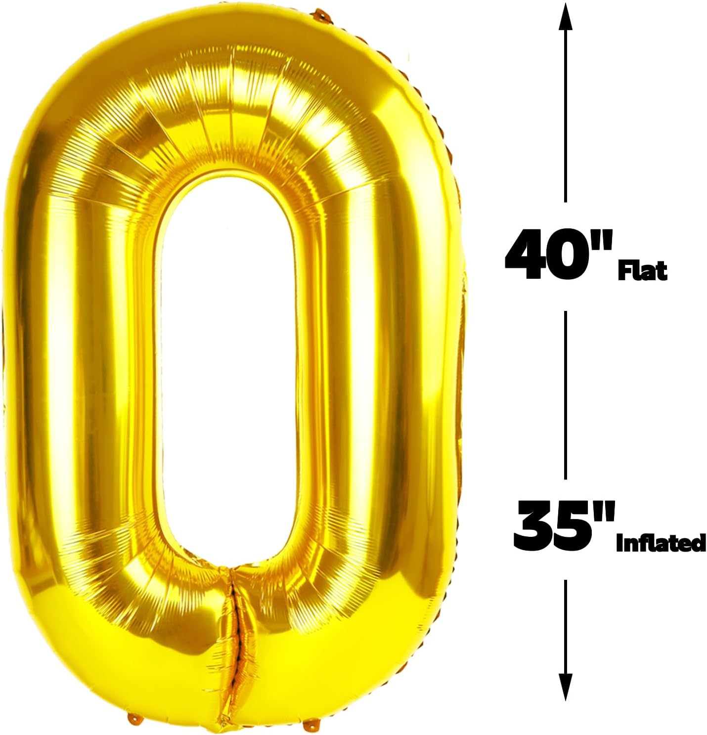 Gold 40 Inch 0 Number Balloons, 0 Decorations for 10 20 30 40 50 60 70 80 90 100 Birthday, Foil Giant Birthday Graduations Anniversary Party Balloon