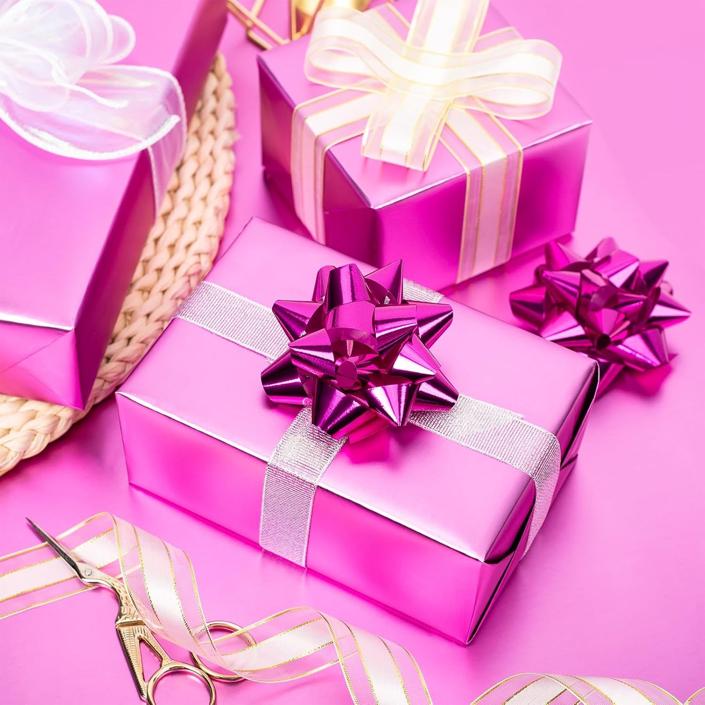 Garbendy Purple Wrapping Paper - Solid Color Metallic Sparkle Paper Perfect for Birthday, Wedding, Baby Shower, Party - 17 Inch X 33 Feet