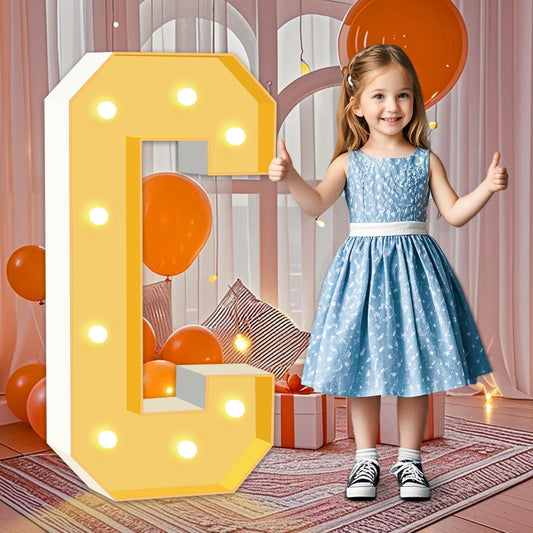 3FT Light Up Letters C, 36 inch Tall Marquee Letters, DIY Marquee Light Up Letter for Birthday Party Backdrop Displays, Mosaic Letter Sign for Balloons Party, Anniversary, Christmas