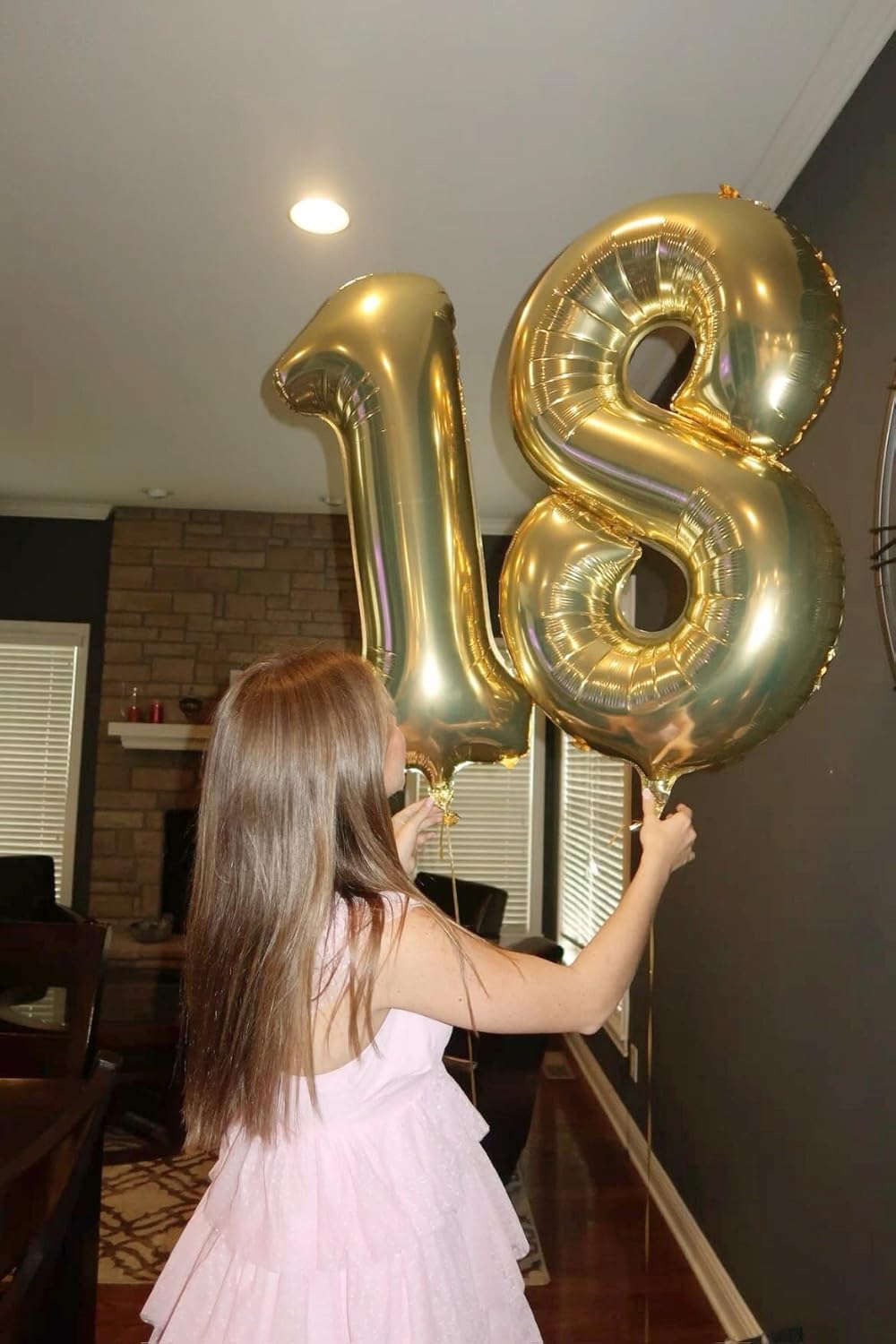 Light Gold Number 1 Balloon 40 inch, Number 1 Birthday Balloons for Boy Girl, Champagne Gold Foil One Balloon for 1st 10 11 12 16 18 Birthday Party, Anniversary Celebration Numbers Decorations