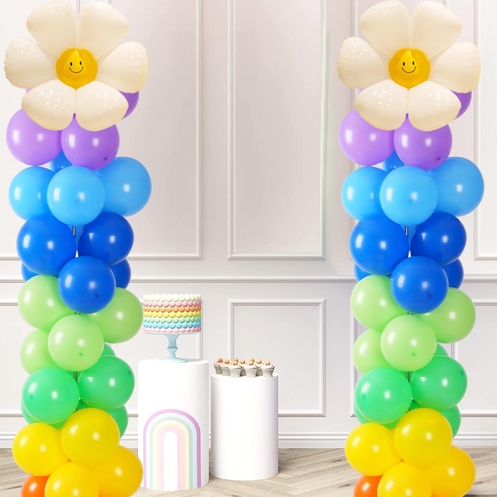 Tamodan Adjustable balloon column kit set of 2, 78 Inch balloon tower Reusable Metal Telescopic