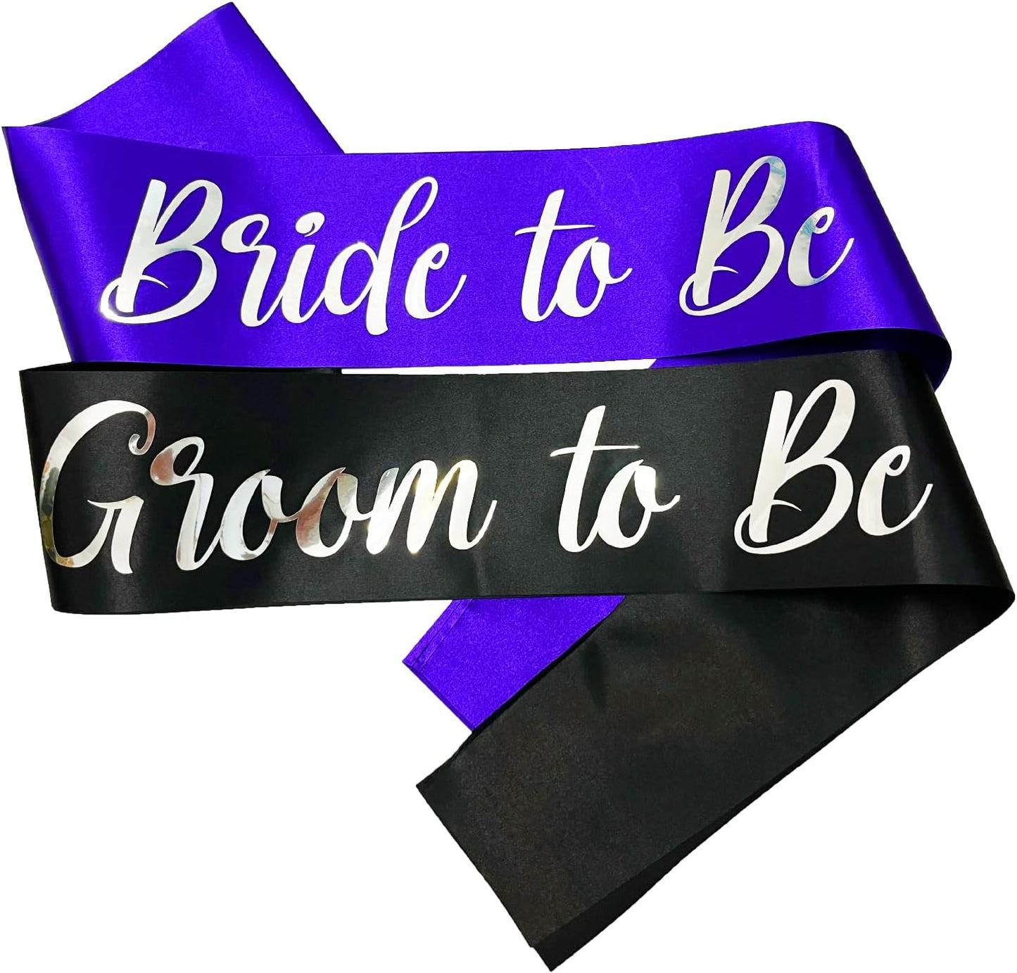 Bride to Be Sash and Groom to Be Sash, Bachelorette Party Supplies Engagement Party Favors, Bridal Shower Sashes Bachelor Decorations Purple