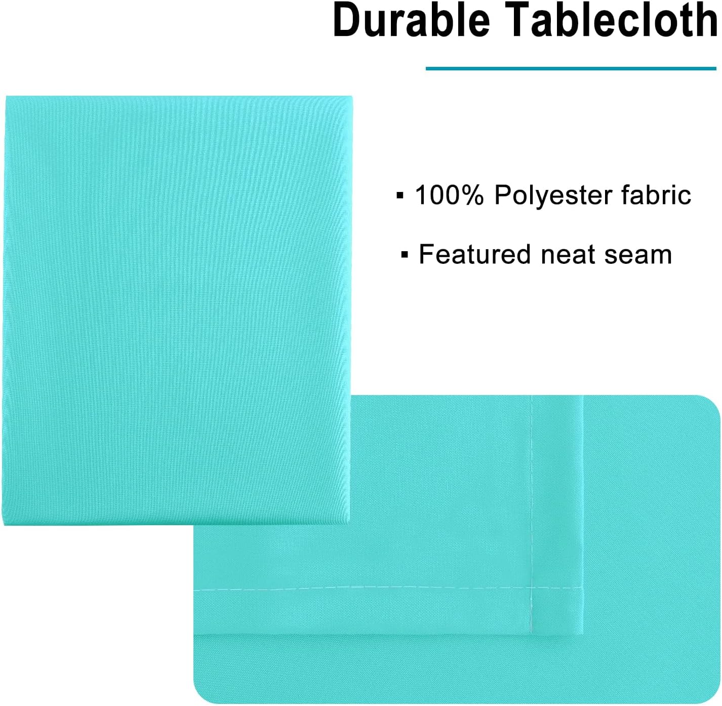 Hiasan Solid Rectangle Tablecloth Aqua - Waterproof Washable Oblong Fabric Table Cloth for Dining Room Kitchen and Outdoor Use, 70 x 90 Inch