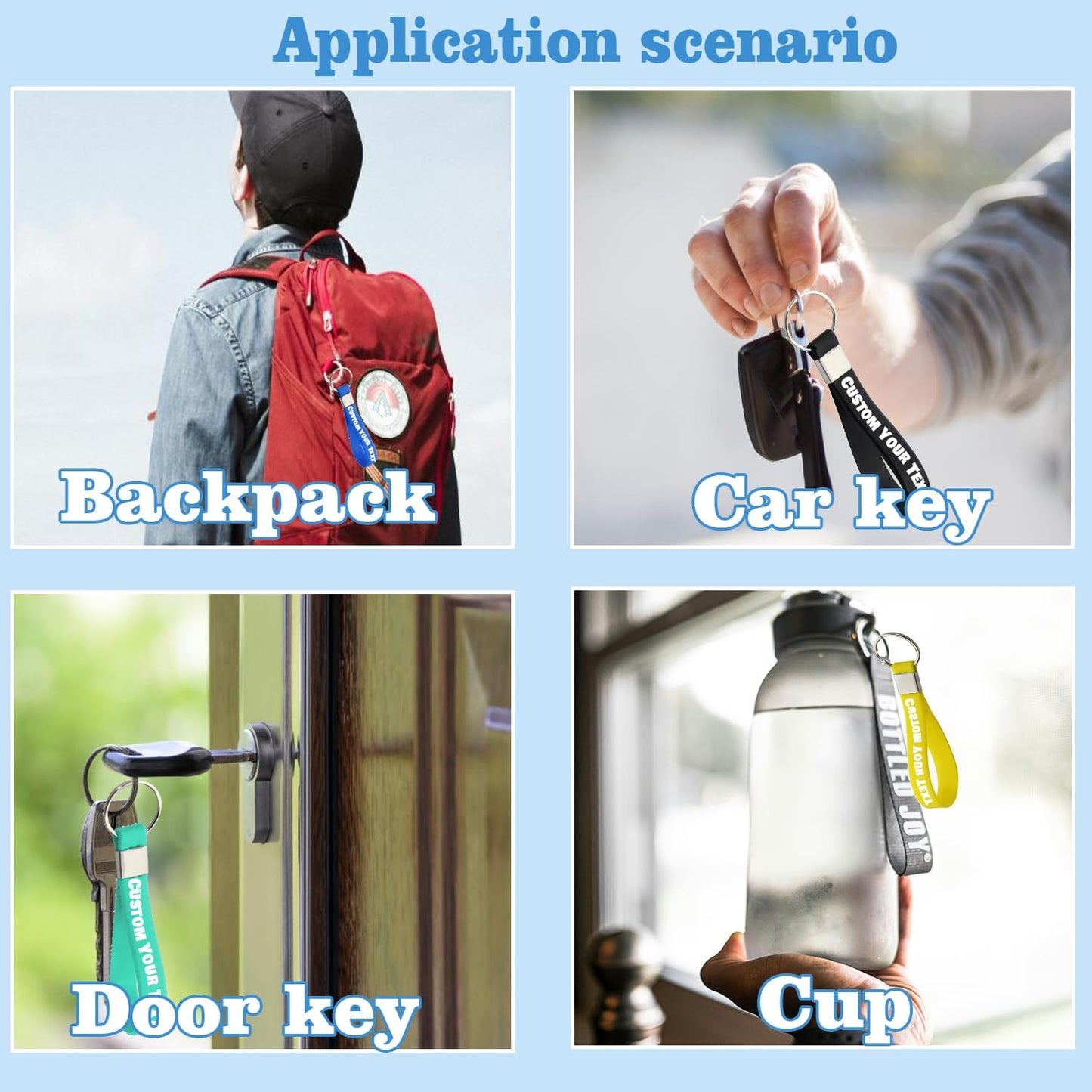 Personalized Keychain Silicone 5/10/50/100 Bulk Custom Keychains with Text for Events Party Guests Gifts