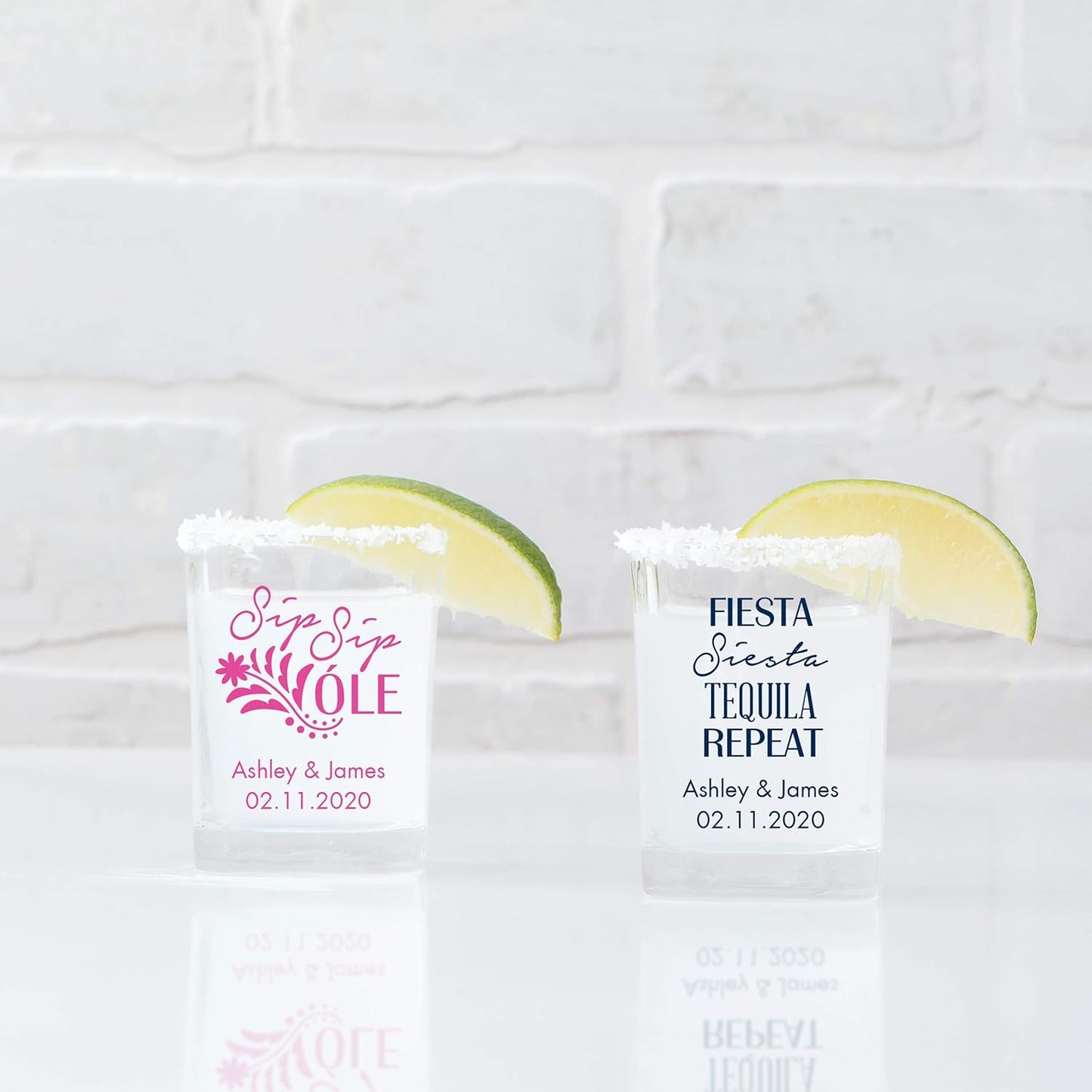 WEDDINGSTAR Personalized 2.75oz Shot Glass Customizable Full Color Print - 96 pack