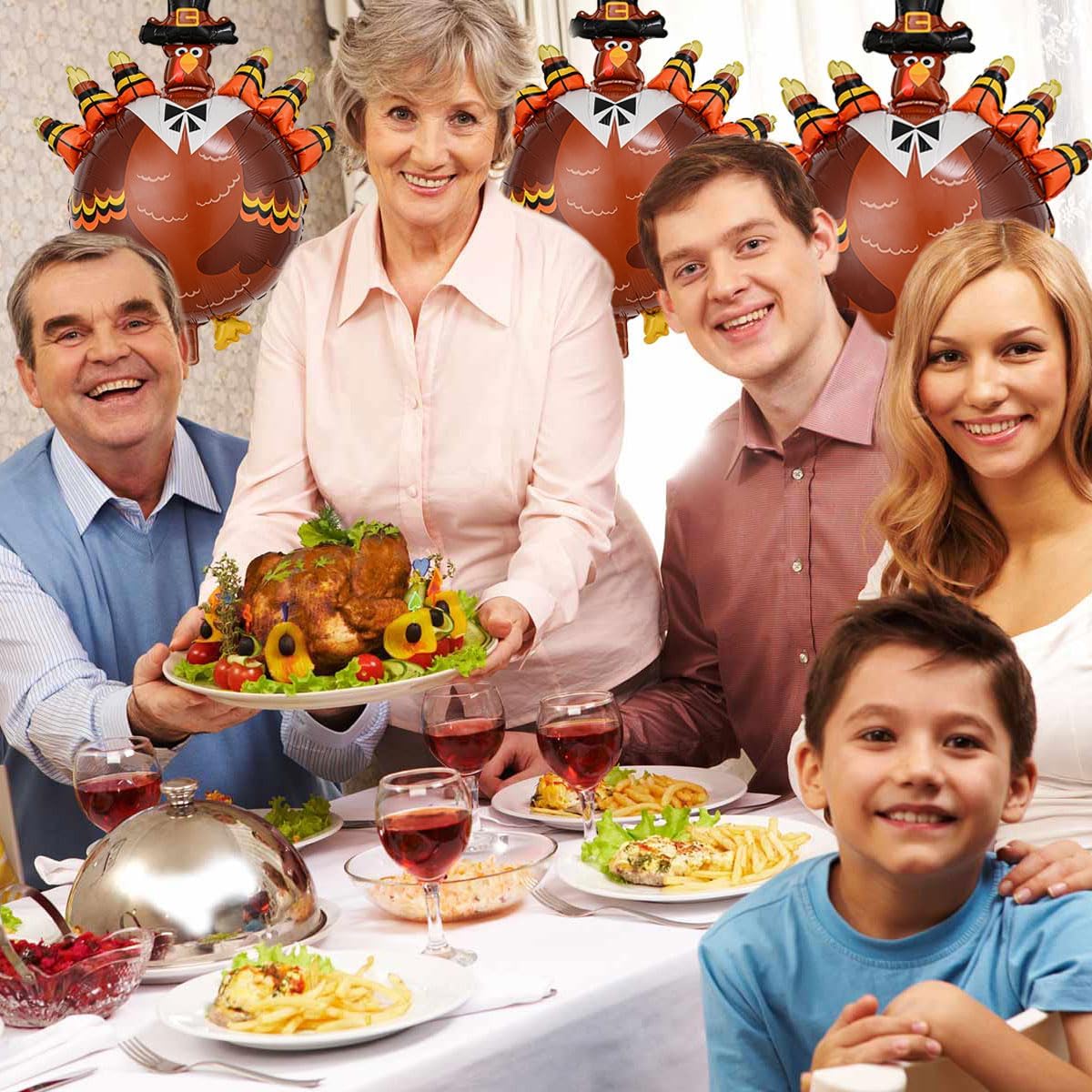 Turkey Balloon Thanksgiving Balloons Fall Balloon Decorations Turkey Balloons for Thanksgiving Themed Party Fall Harvest Party Birthday Party Supplies 4 Pcs