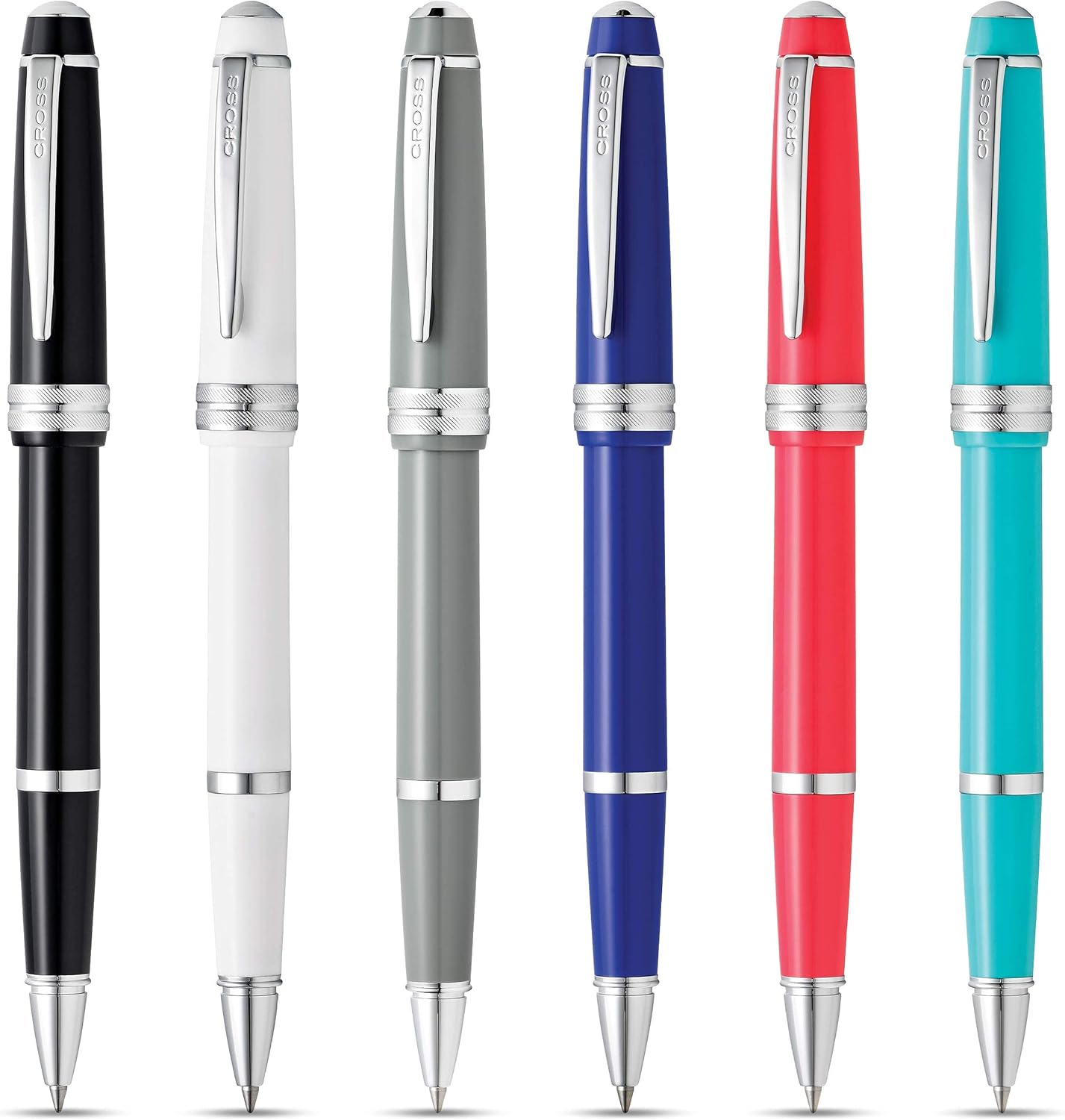 Cross Bailey Light Refillable Rollerball Pen Presented in a Everyday Gift Box - Medium Point, Black Ink, Polished Gray