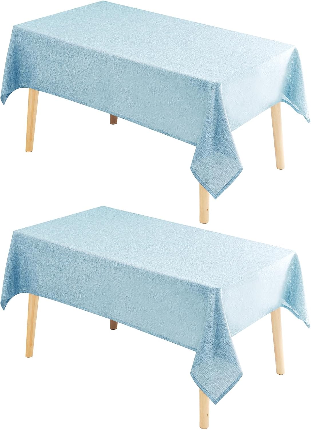 Hiasan 2 Pack Faux Linen Square Tablecloth - Wrinkle and Stain Resistant Washable Table Cloth for Kitchen Dining Room Holiday Table Cover for Party Dinner, Lux Slate Blue, 54 x 54 Inch