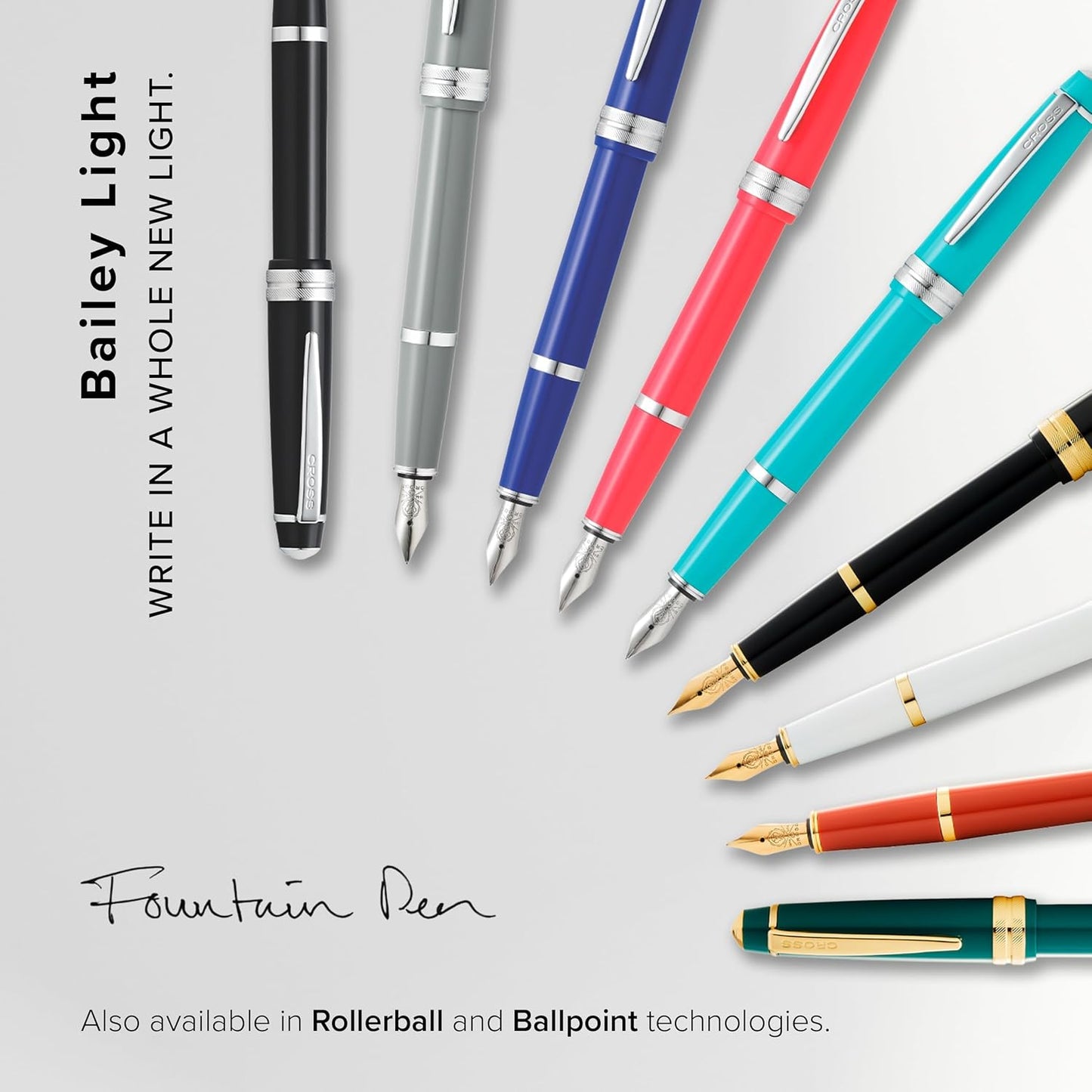 Cross Bailey Dark Green with Gold Medium Nib Fountain Pen