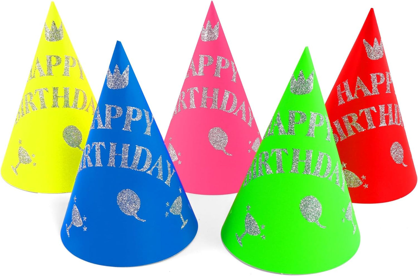 CANREVEL Party Hats for Kids and Adults, Birthday Party Headwear Supplies, Cone Hats Bulk for Girls Boy Women Men
