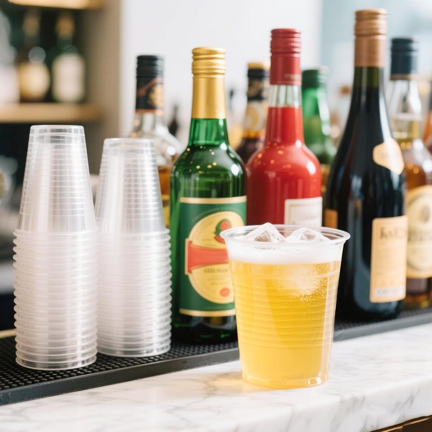 SIUQ 600 Pack 5 oz Clear Plastic Cups, Small Disposable Bathroom Mouthwash Cups, Hot/Cold Beverage Drinking Cup for Party, Picnic, Travel, Halloween, Christmas