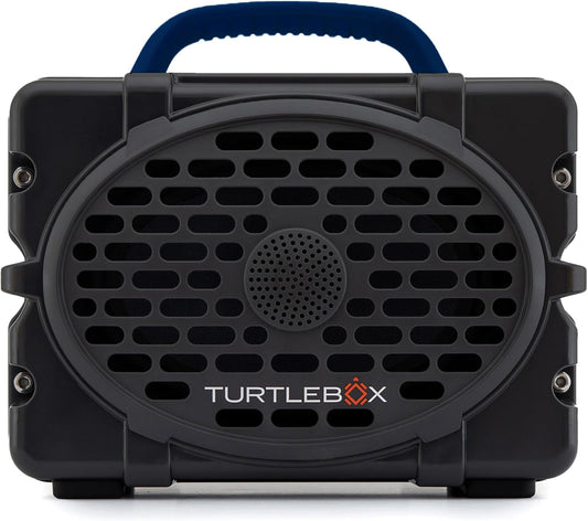 Turtlebox Original Gen 3: Portable Outdoor Bluetooth Speaker – Ultra-Loud (120dB), Waterproof (IP67), Rugged, Impact-Resistant, 3-Day Battery | Party Mode: Unlimited Pairing Stereo, Gray/Royal Blue