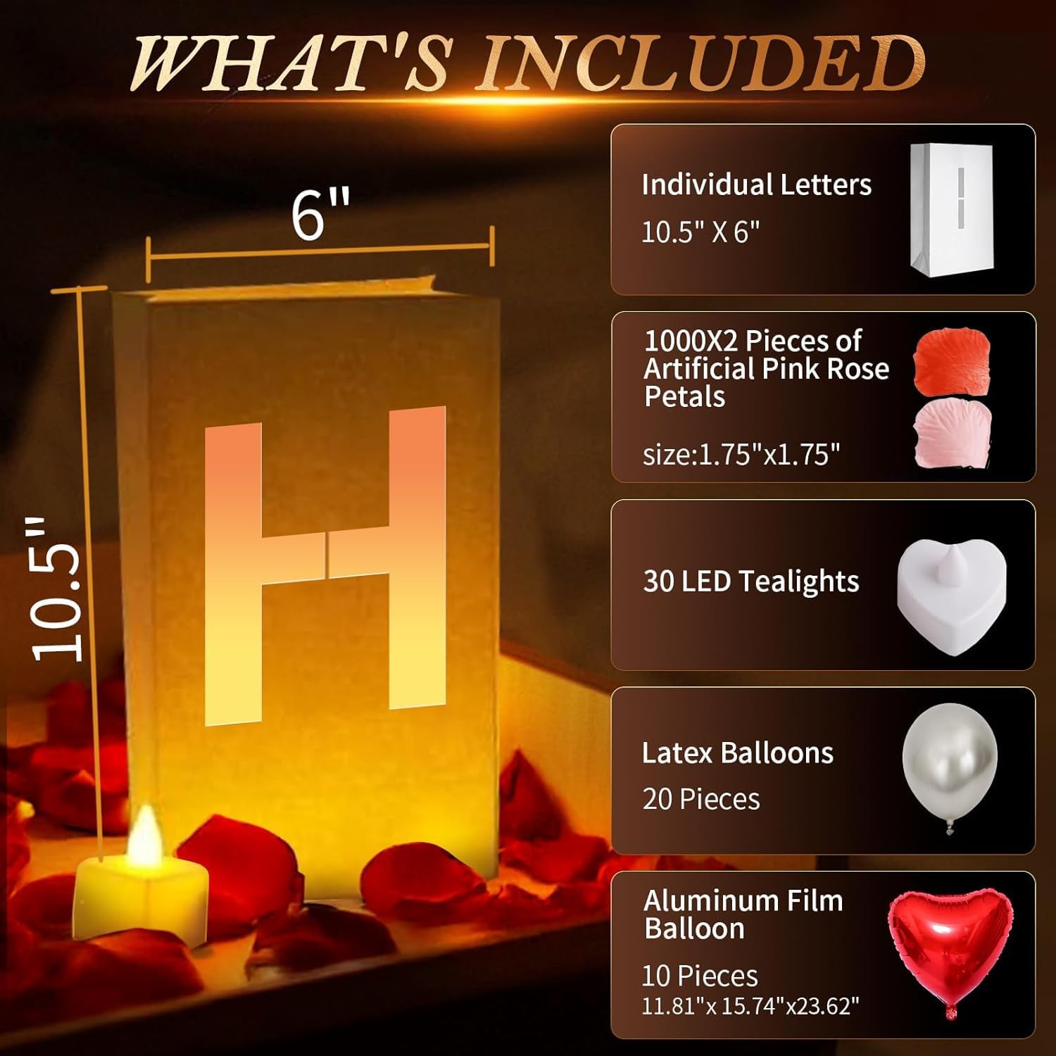 Peledic Happy Anniversary Light Up Letters, Include Light up Letters, with Tea Lights Candles