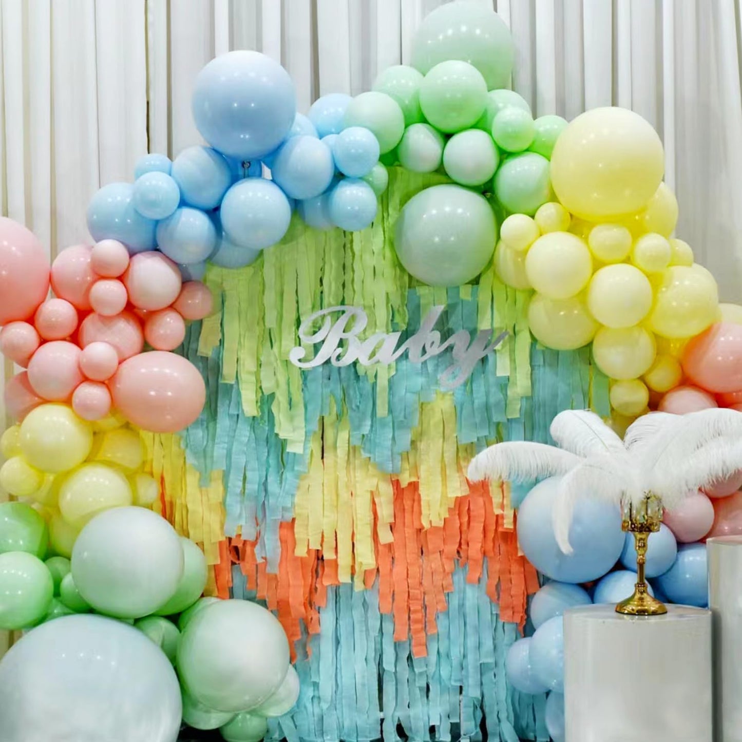 Crepe Paper Streamers, 8 Rolls 656ft Party Streamers, Pack of 8 Pastel Colors Crepe Paper for Kids Girls Birthday Party Supplies Wedding Bridal Baby Shower Decorations (1.8Inch x 82Ft/Roll)