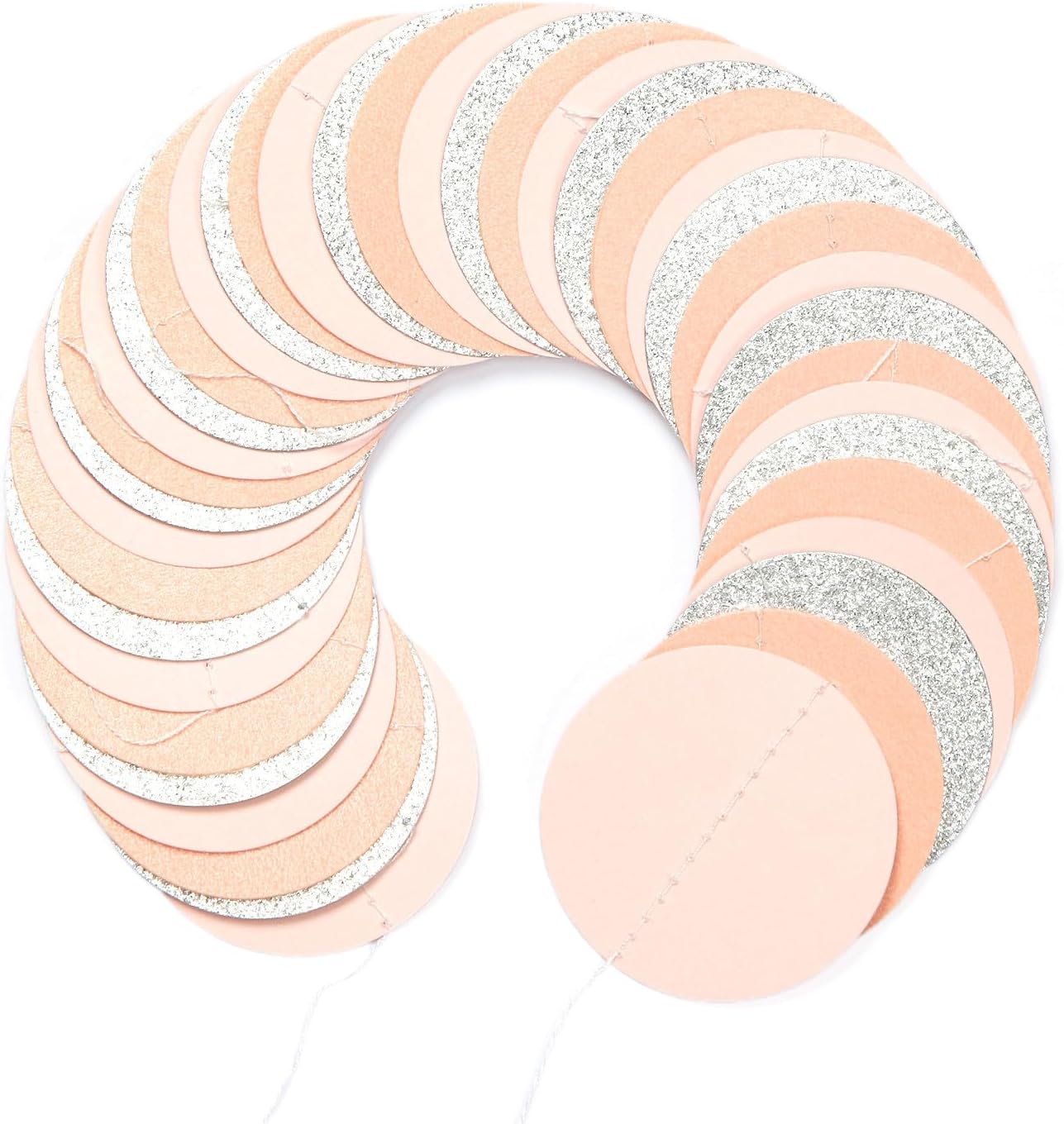 Pink-Silver Peach Birthday Party-Decorations Streamers - 52FT Hanging Paper Garland Banner,Baby Bridal Shower Engagement Anniversary Bachelorette Wedding Graduation Backdrop Decor Hugtmr