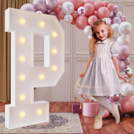 imprsv 4FT Marquee Light Up Letters for Birthday Party Decorations Large Marquee Letters for Wedding Event Bridal Shower Engagement Anniversarty Party Decor,Letter P