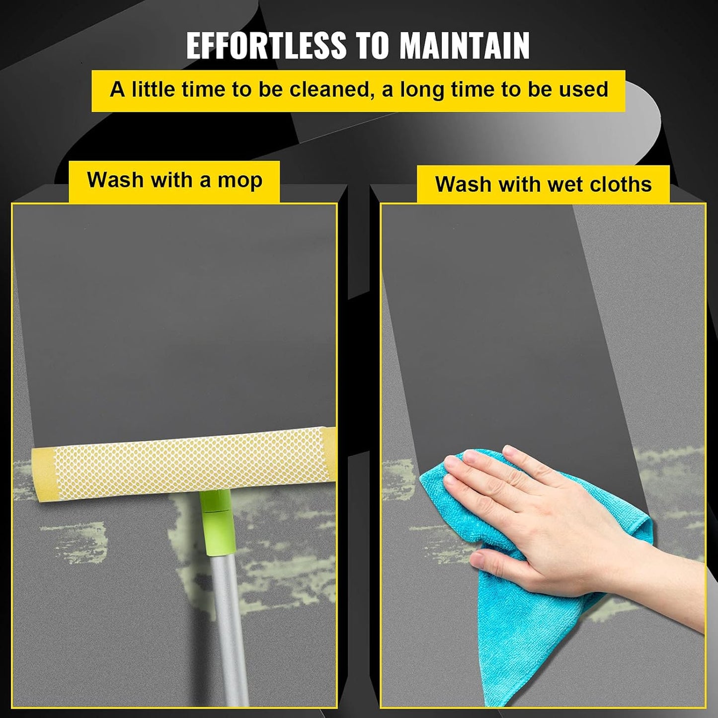 VEVOR Dance Floor, 6.6x11.8ft Dance Floor Roll, 0.06in Thick PVC Vinyl Dance Floor, Black/Grey Reversible Portable Dance Floor, Non-Slip Dance Flooring, Ballet Dance Floor for Jazz, Pop, Lyrical Style