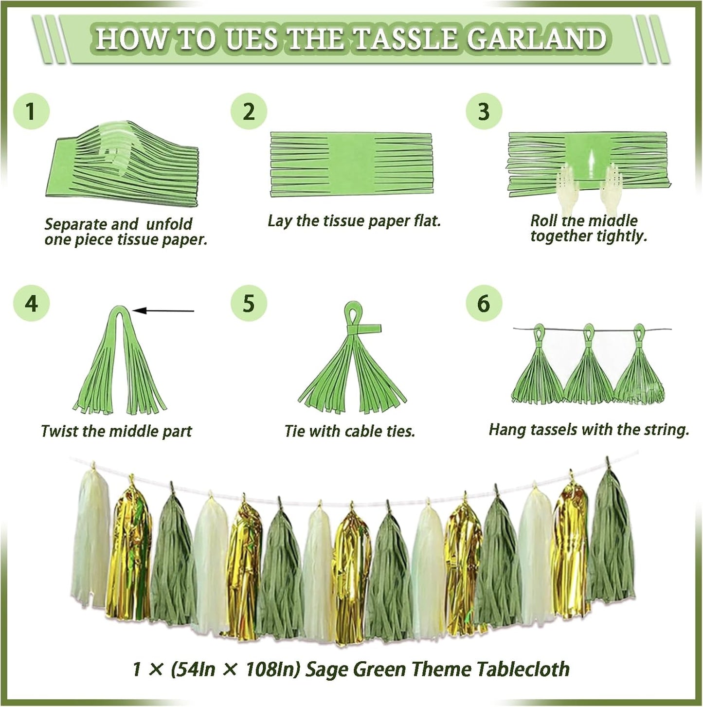 310 Pcs Sage Green Bridal Shower Decorations, Bachelorette Party Decorations Favors - "BRIDE TO BE" Banner, Veil, Balloon, Photo Props, Tableware with Eucalyptus Leaf for 25 Guests