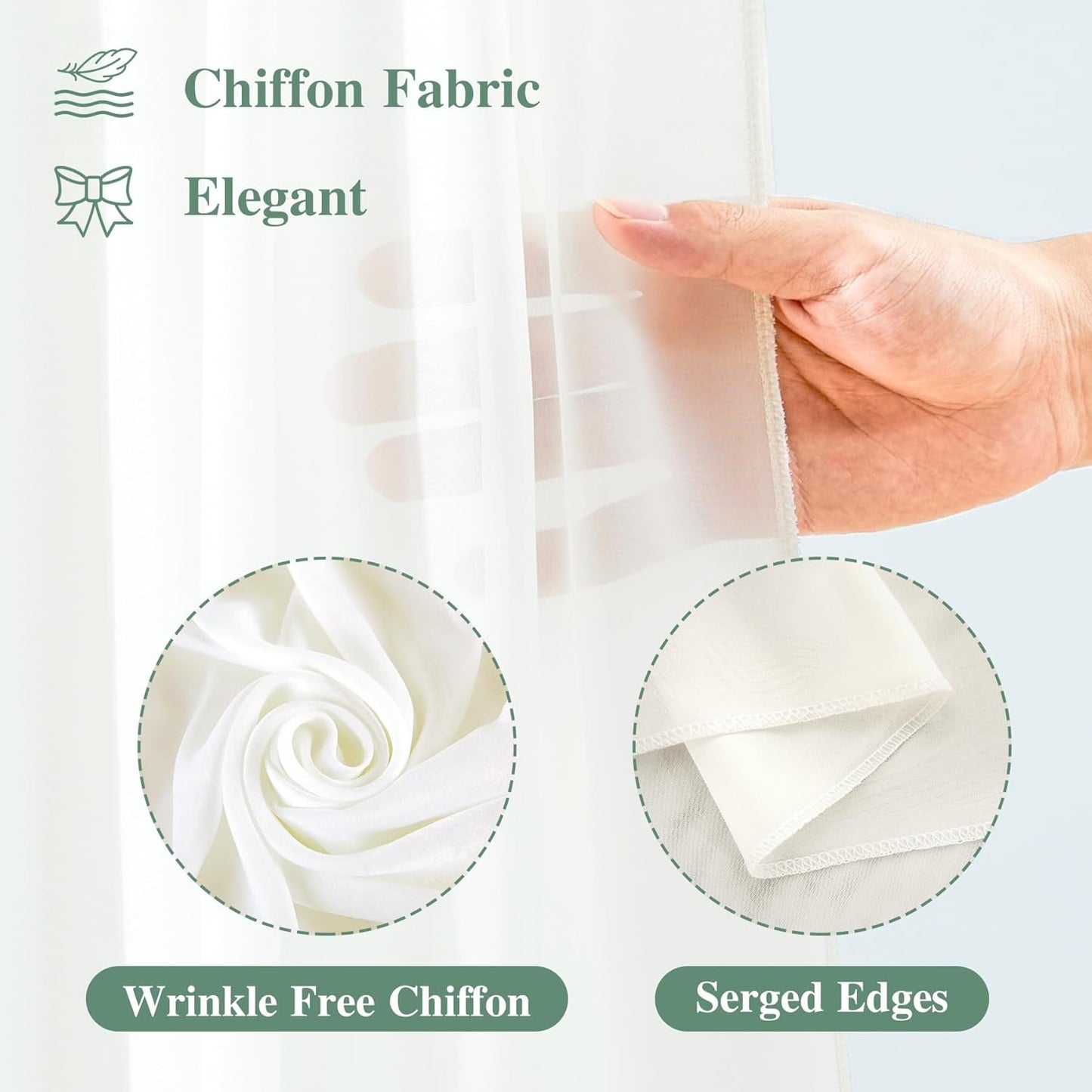 Wedding Arch Draping Fabric,1 Panel 18FT Beige Arch Drapes Chiffon Fabric Drapery Decorations for Ceremony Reception Party Ceiling Backdrop