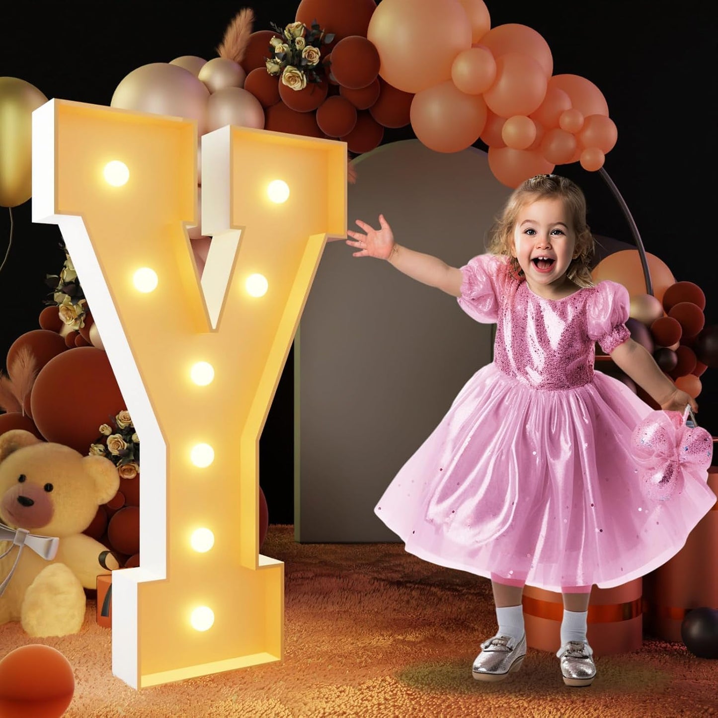 imprsv 3FT Block Marquee Letters, Light Up Letters for Birthday Baby Shower Party Backdrop Decor, Large Light Up Y for Wedding Decorations Engagement Party Decorations