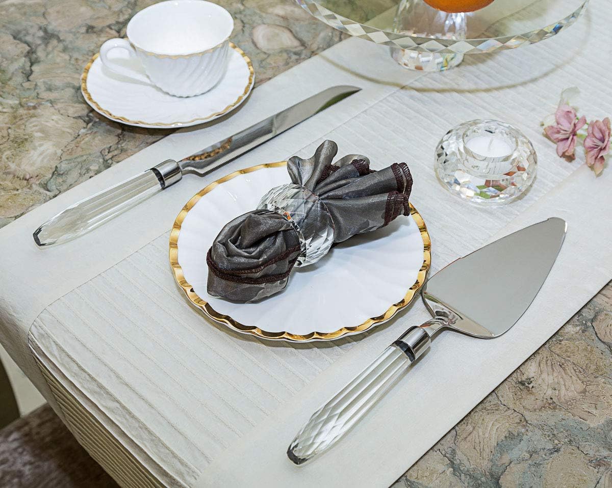 Crystal Napkin Rings Holders - 2 Inch Set of 4, Party Wedding Set Christmas Decorations for Table Dinner