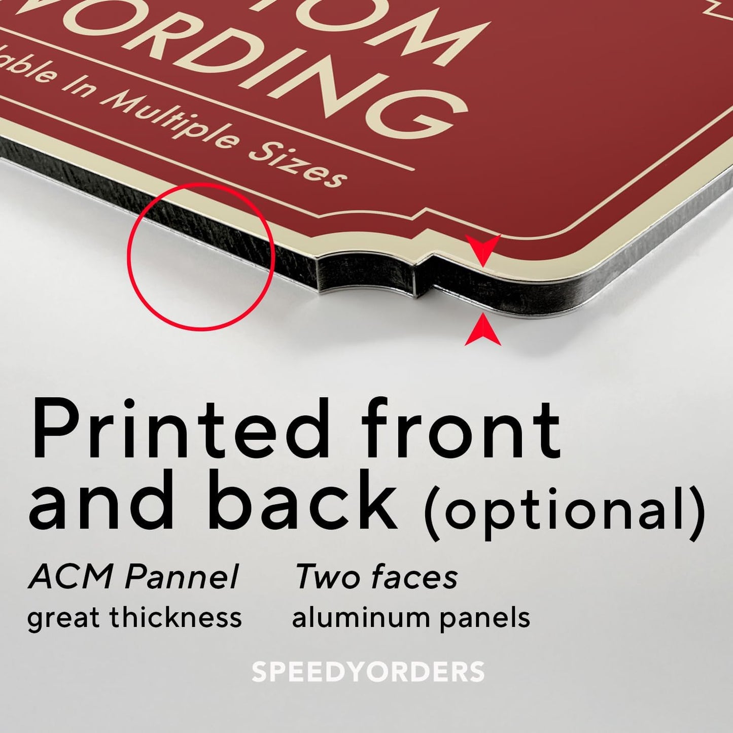 Custom Red Decorative Outdoor Metal Sign, Personalized Aluminum Design 2 Red Brick 12x8 In