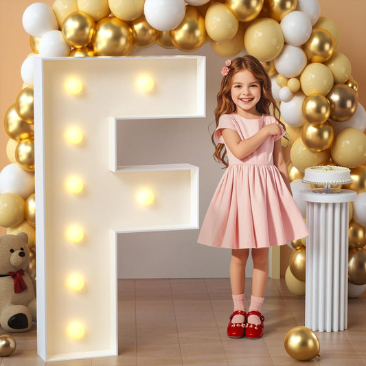 imprsv Marquee Light Up Letters, 3FT Mosaic Letters with Light for Baby Shower Graduation Party Decor, Large F for Engagement Wedding Party Decorations (Need to Assemble)