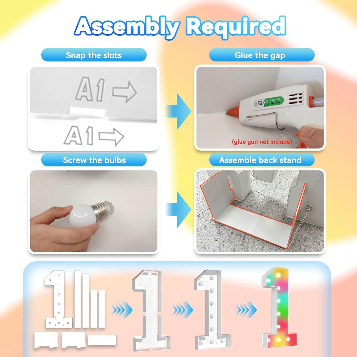 Ledido 4FT Marquee Light Up Numbers, 34 Colors Changing Marquee Numbers 4 Feet Tall with Remote, Big Numbers for Party Wedding Graduation Birthday Decoratoons, Large Light Up Number 7