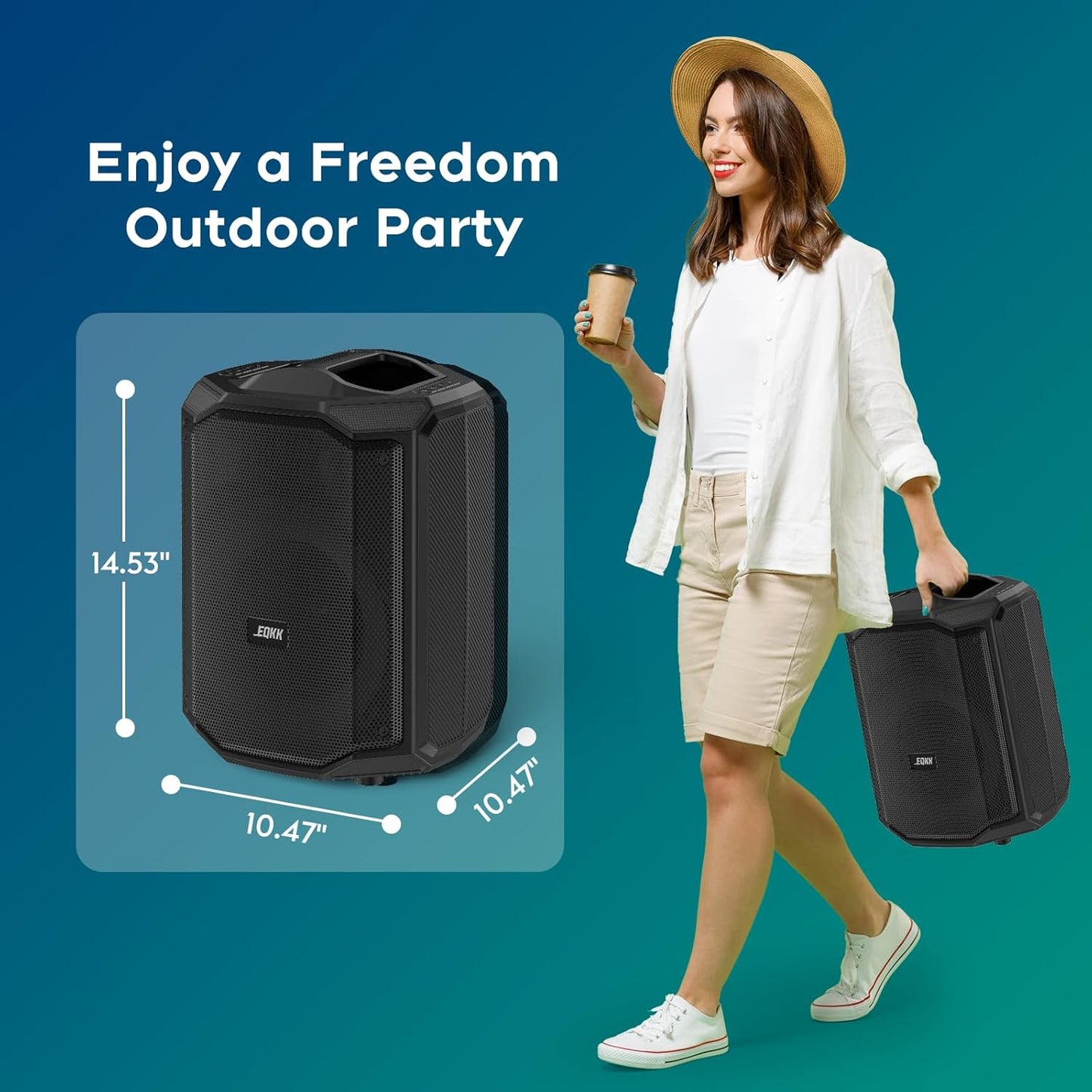 Portable Karaoke Machine for Adults, Bluetooth Speaker with 2 Wireless Microphones New PA System Bluetooth 5.3 Karaoke System with DJ Light for Party and Gatherings (Karaoke)