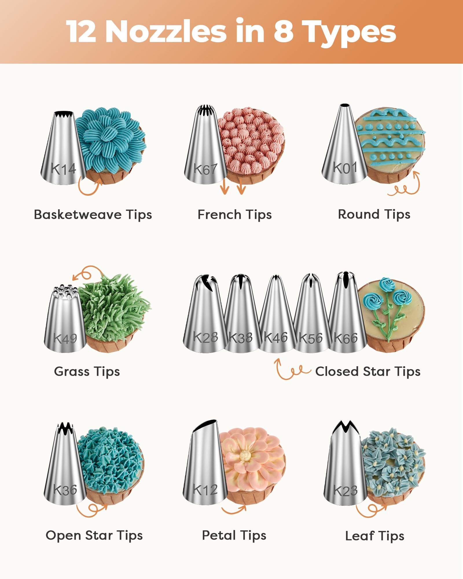 Kootek 71 Cake Decorating Kit Baking Supplies Tools for Beginners & Pros