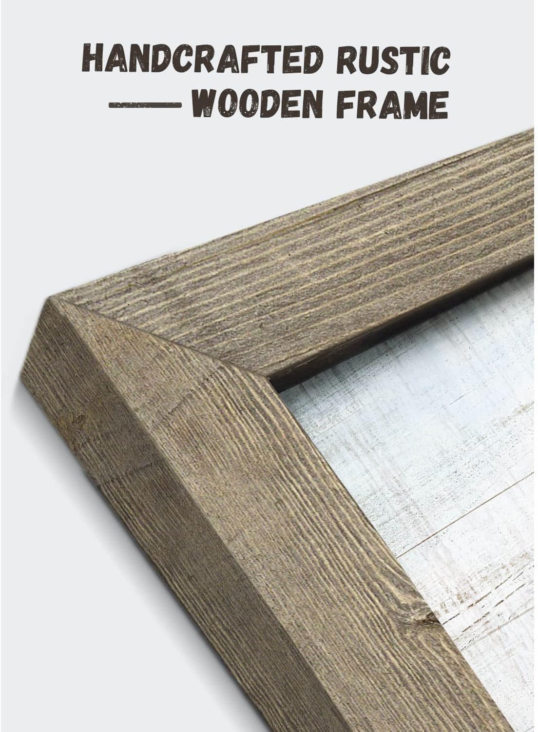 Beautiful Scene Wooden Art Framed: Little House under the Sun Wood Artwork Painting with Framed for Office (12'' x 16'' x 1 Panel)