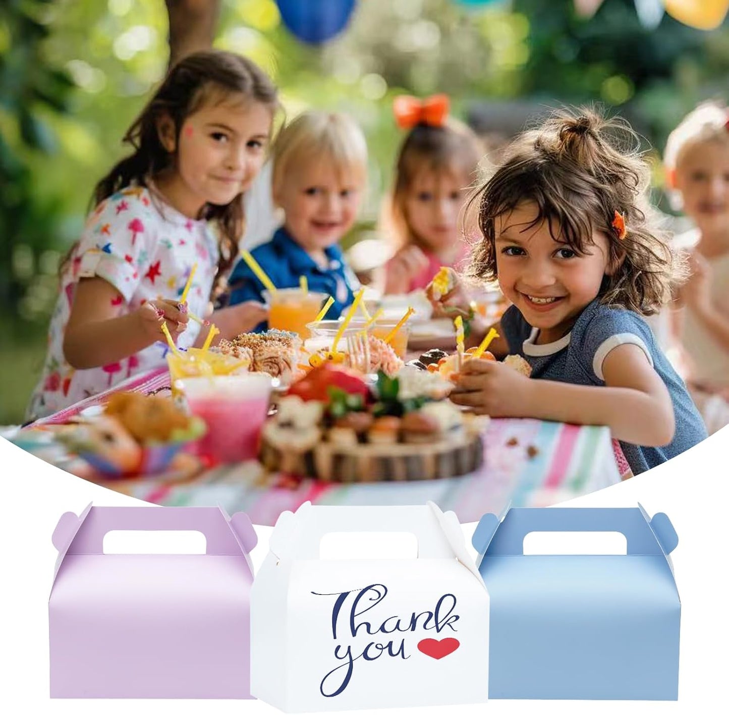 UnicoPak 10 Pack White Gable Treat Boxes Party Favor Boxes Goodie Gift Boxes for Snacks Cookie Candy Toys Birthday Party Wedding Holidays 6.5x3.5x4 Inches